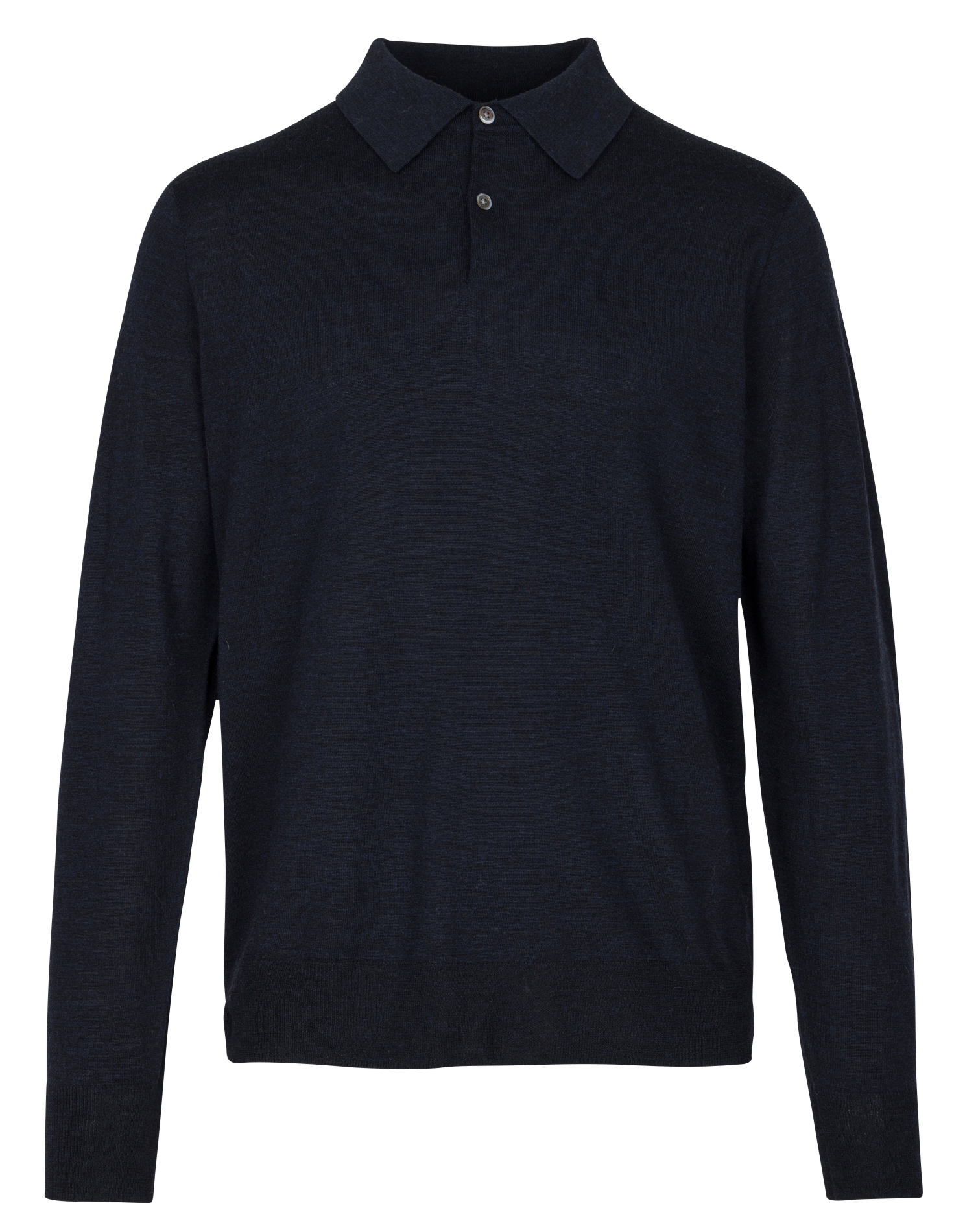 Pull droit col polo en laine HARTFORD Bleu