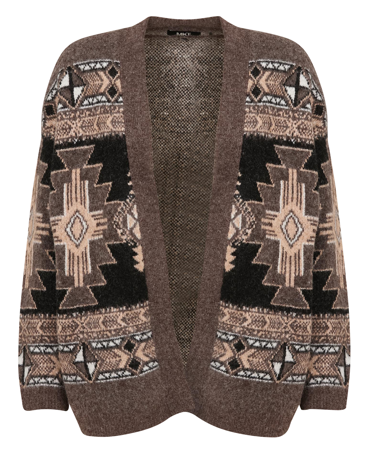 Gilet ample ouvert en jacquard MKT Noir