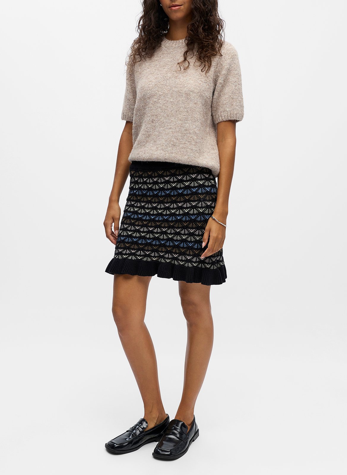 Rechte rok van biologisch katoen OBJECT Zwart