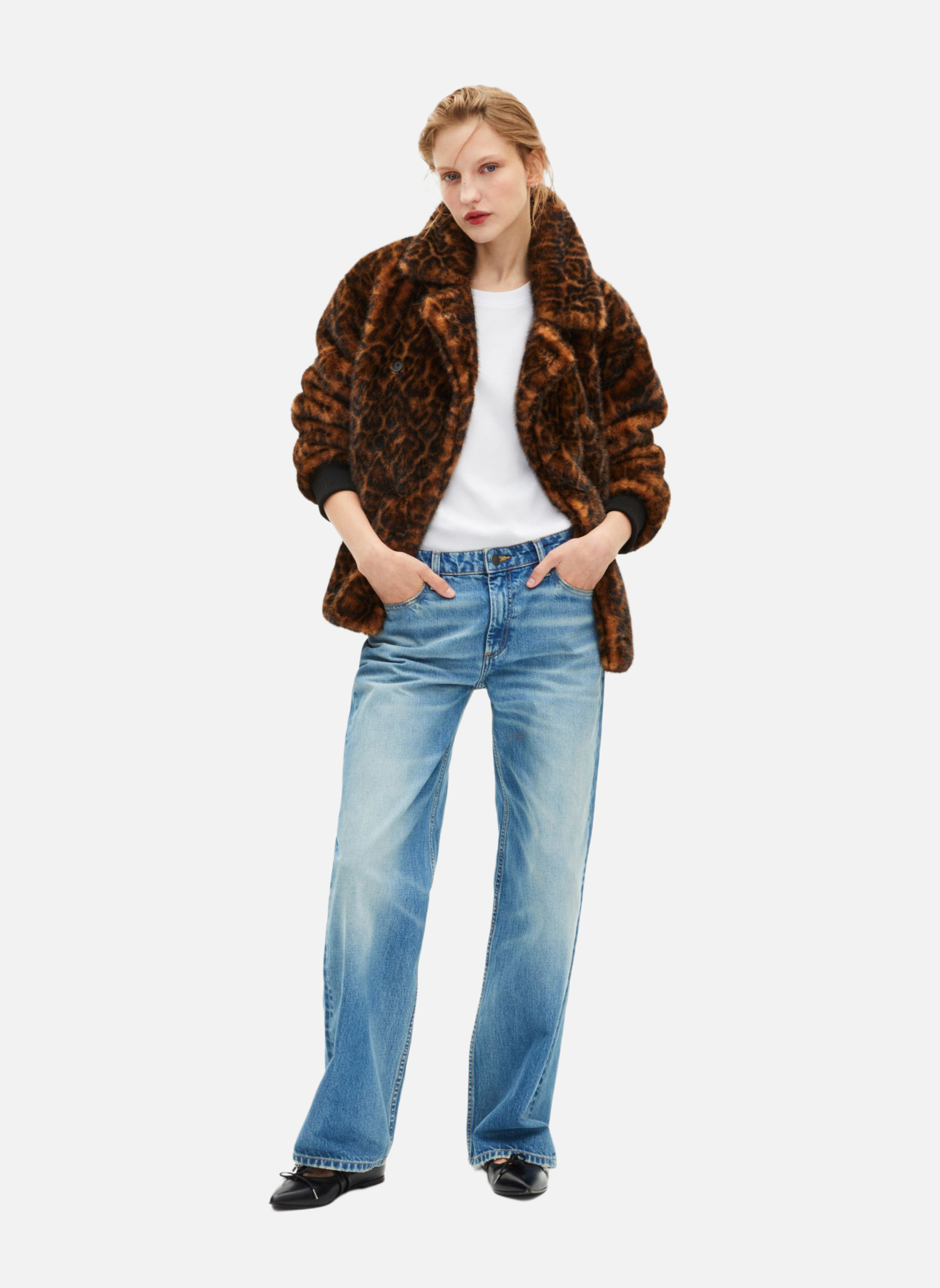 Fur-effect coat THE KOOPLES Multicolored