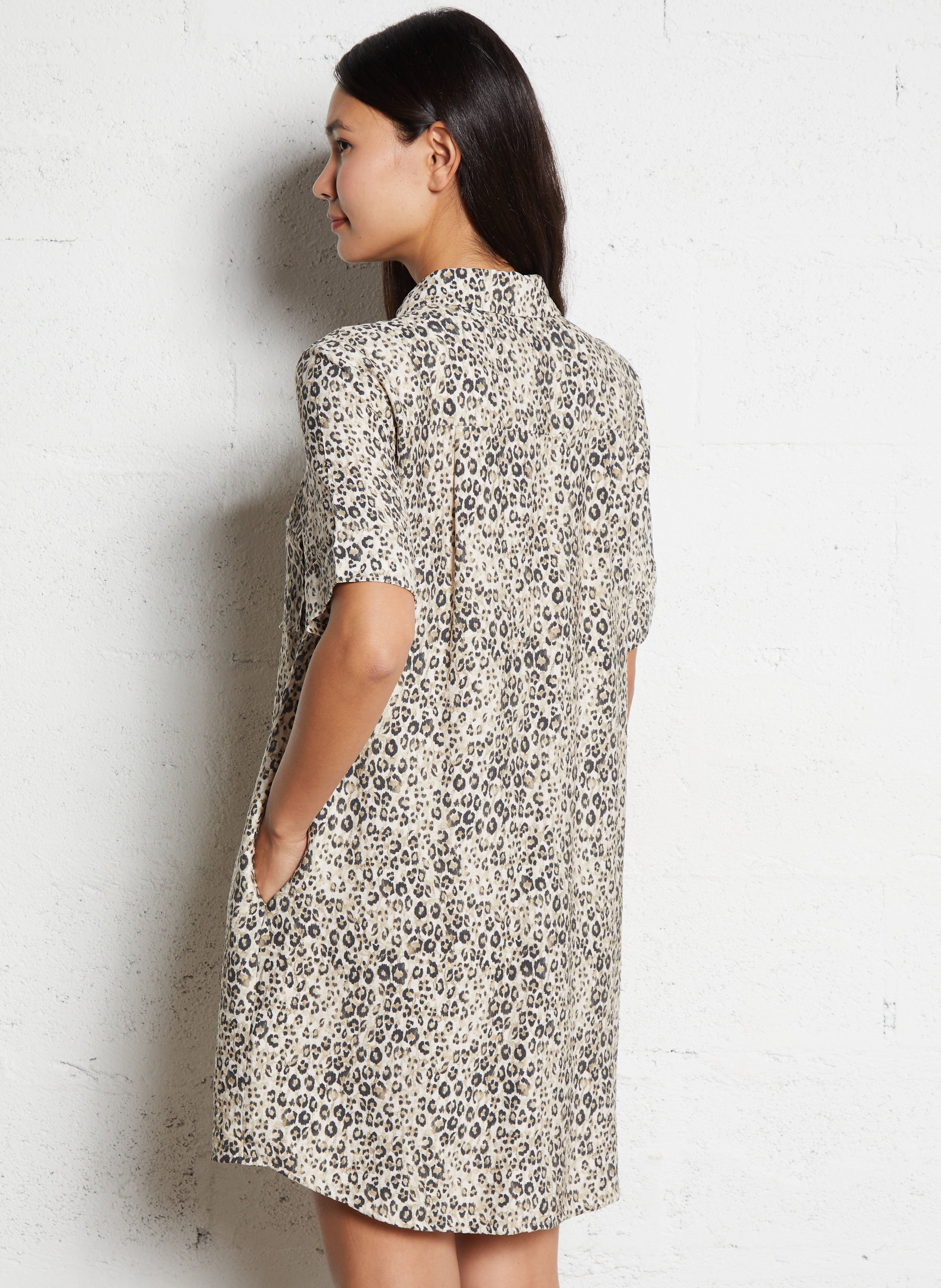 Robe courte col classique imprimé MAISON 123 Blanc