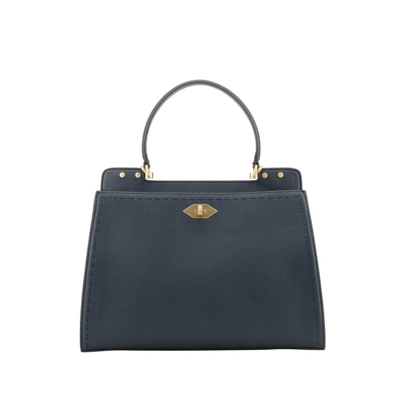 Handbag - cowhide leather POURCHET Blue