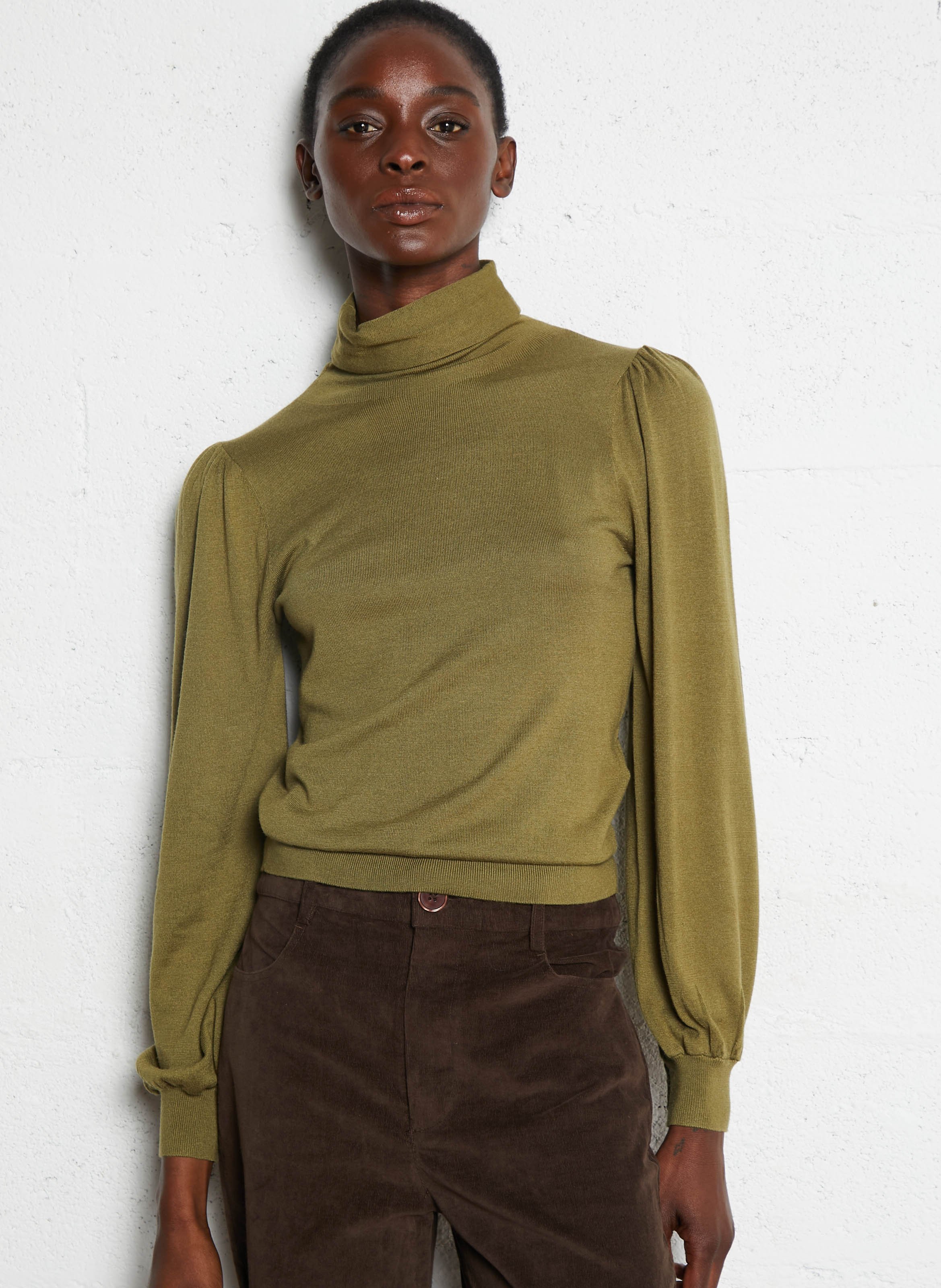 Fitted turtleneck sweater PETITE MENDIGOTE Khaki