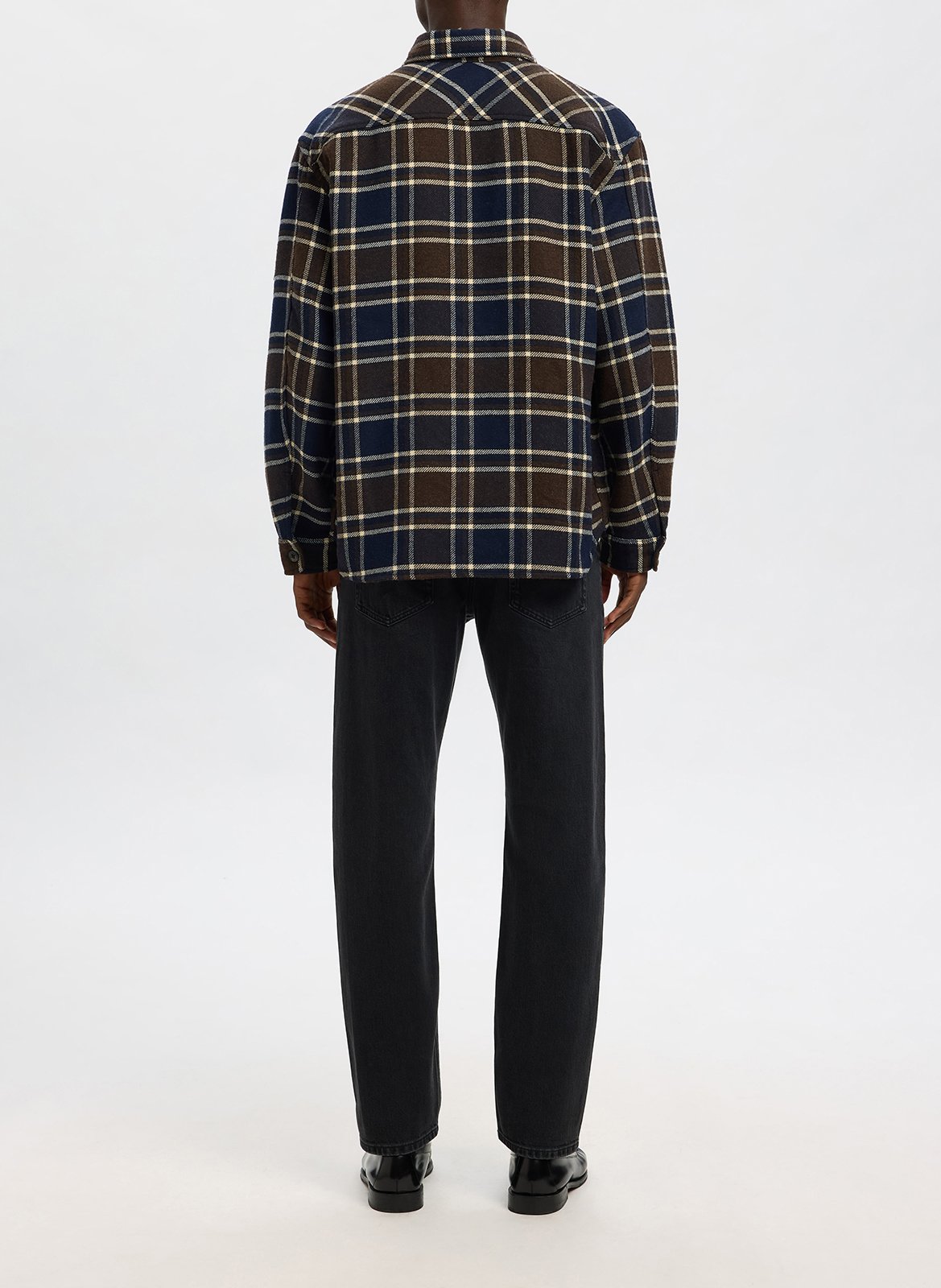 Checked shirt with classic collar SELECTED Brown