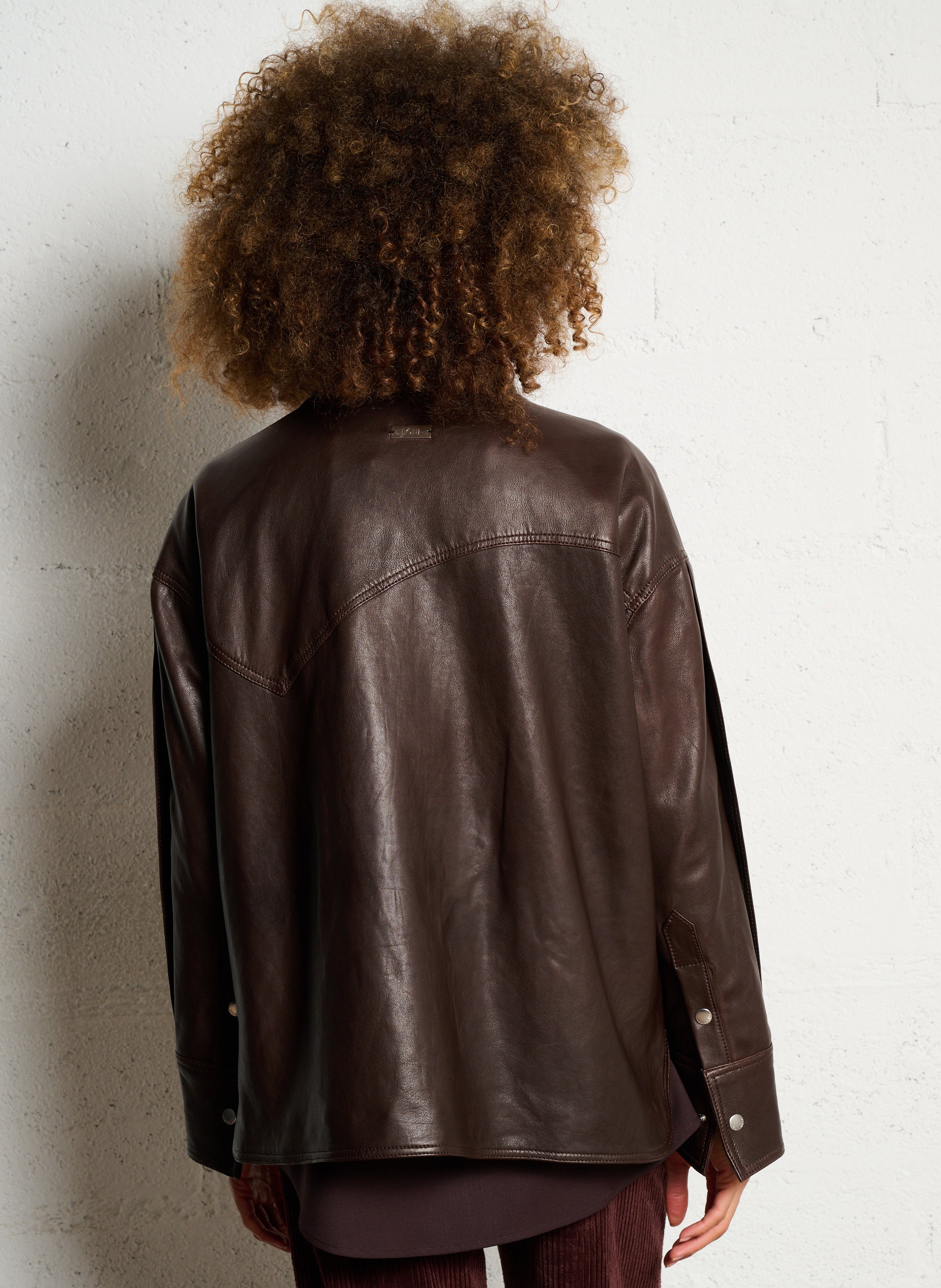 Oversize-Lederjacke MARGAUX LONNBERG Braun