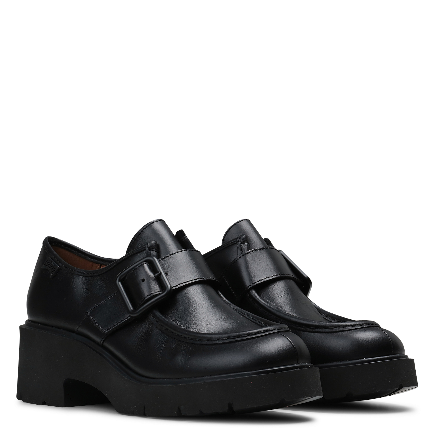 Mocassins compensés en cuir CAMPER Noir