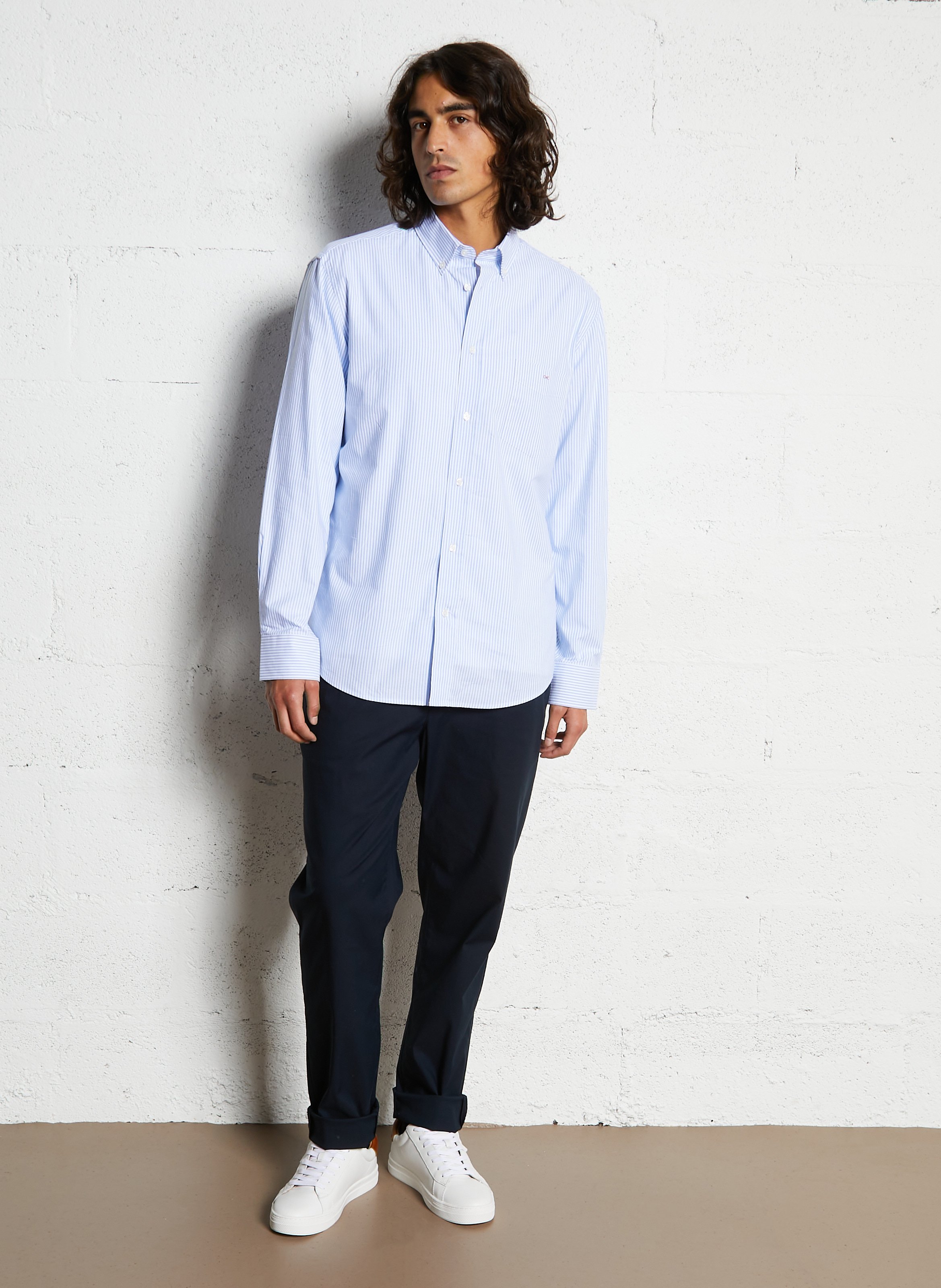 Chemise droite à rayures en coton EDEN PARK Rose