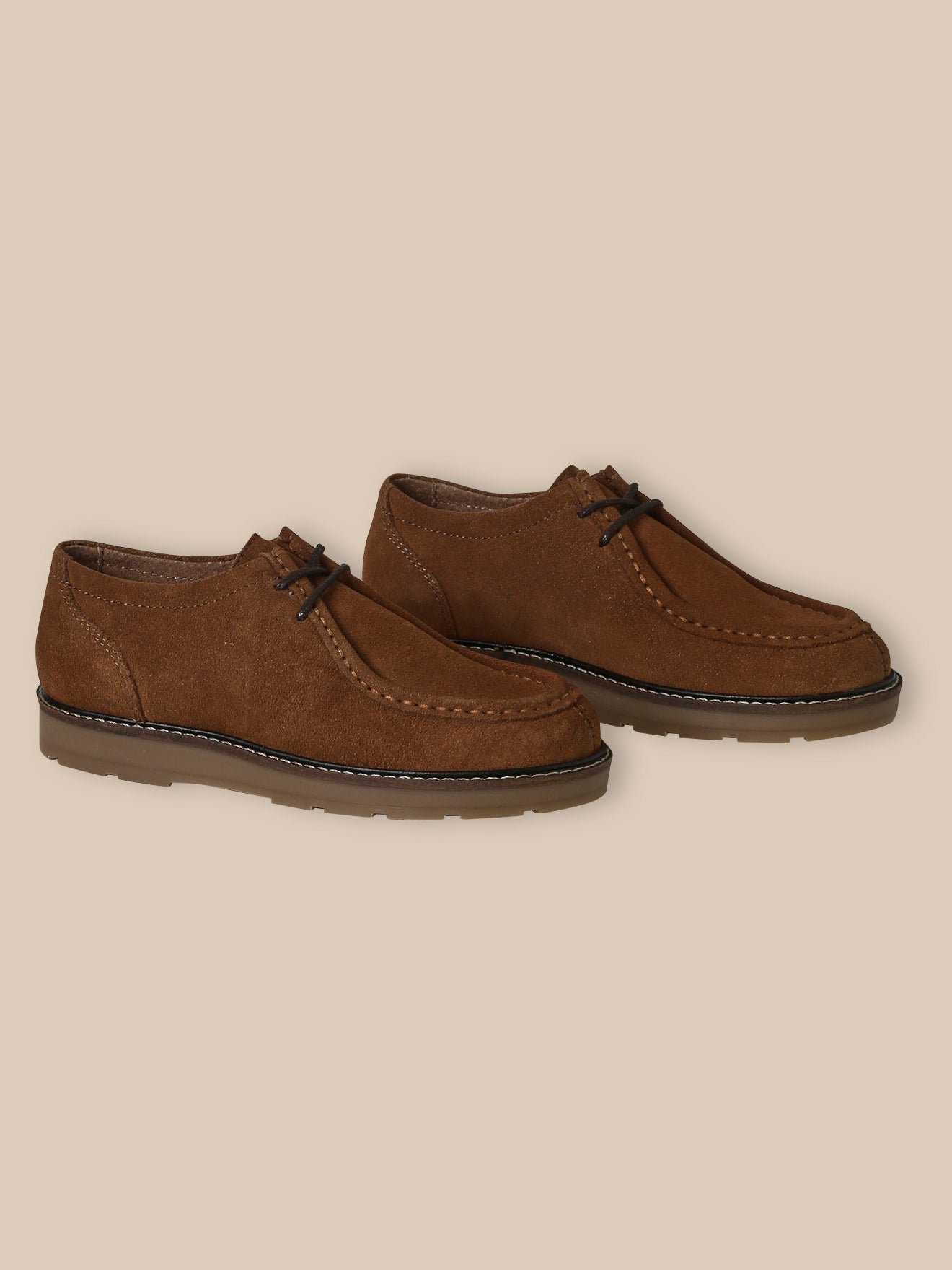 Lace-up suede leather derbies CYRILLUS Brown