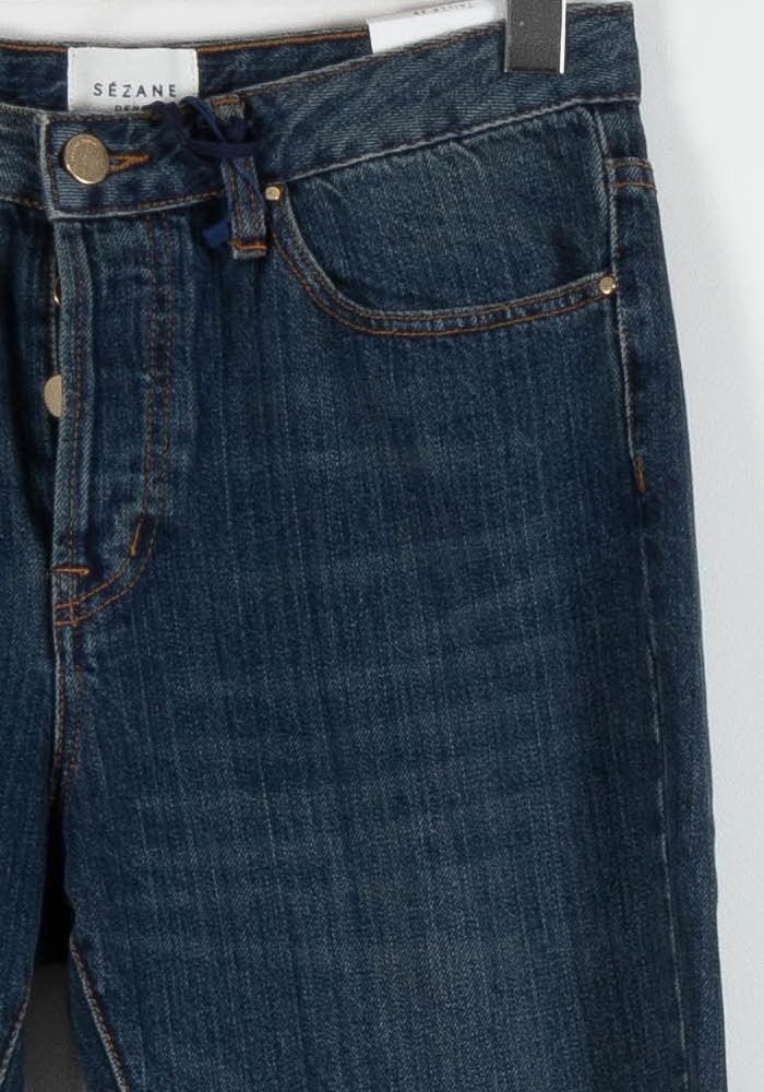 Cropped slim jeans with studs SEZANE - Seconde main Blue