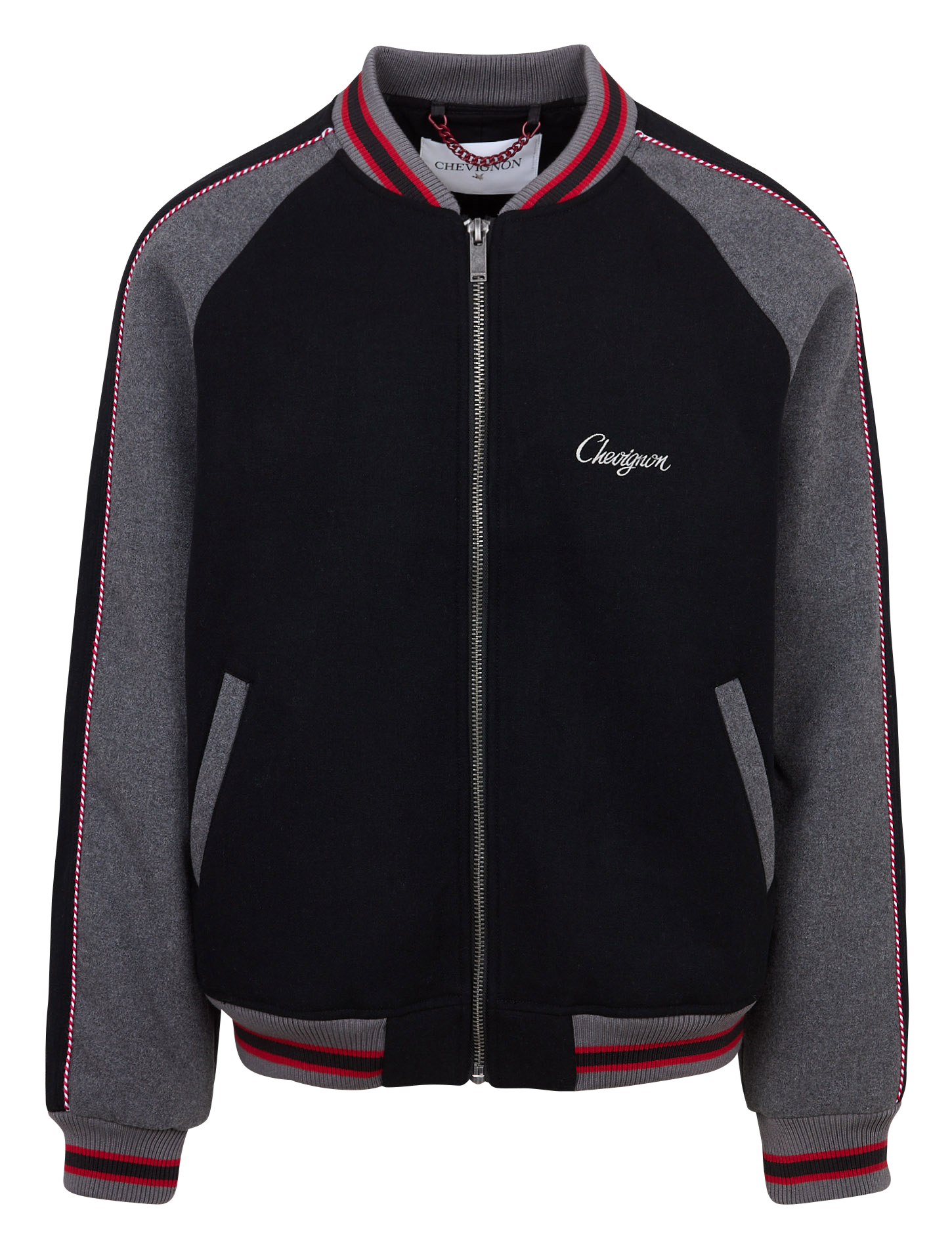 Embroidered wool blend teddy jacket CHEVIGNON Black