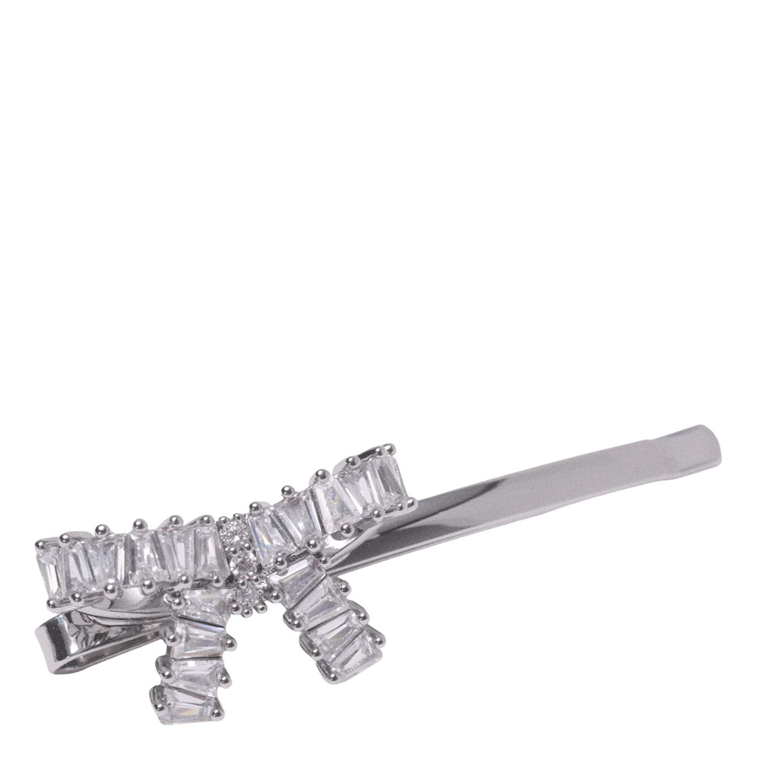 Barette nœud en strass MAJE Argent