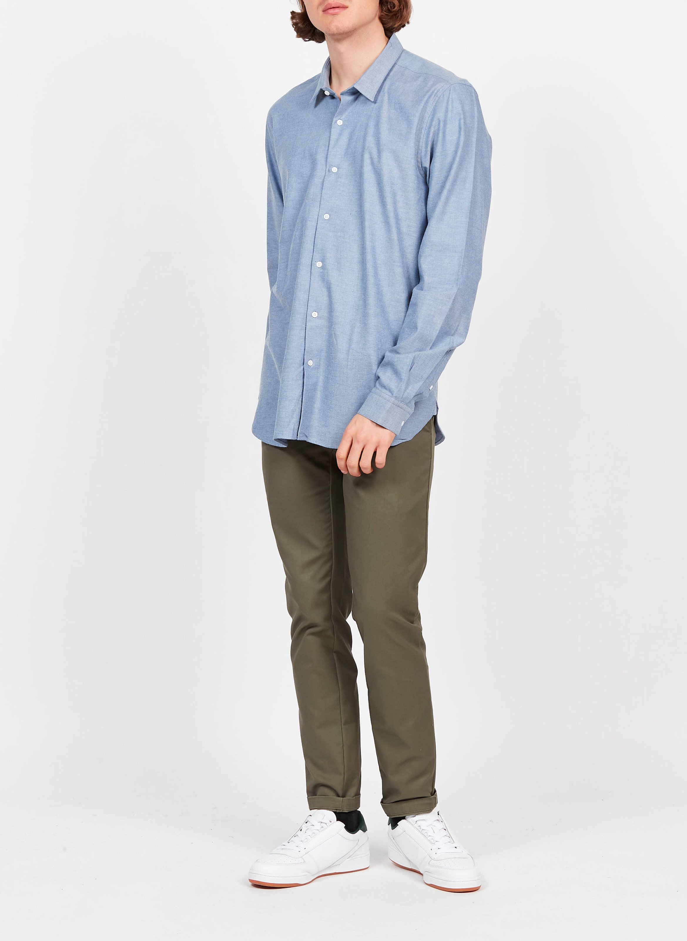 Slim-fit cotton shirt with classic collar ATELIER PRIVE Blue