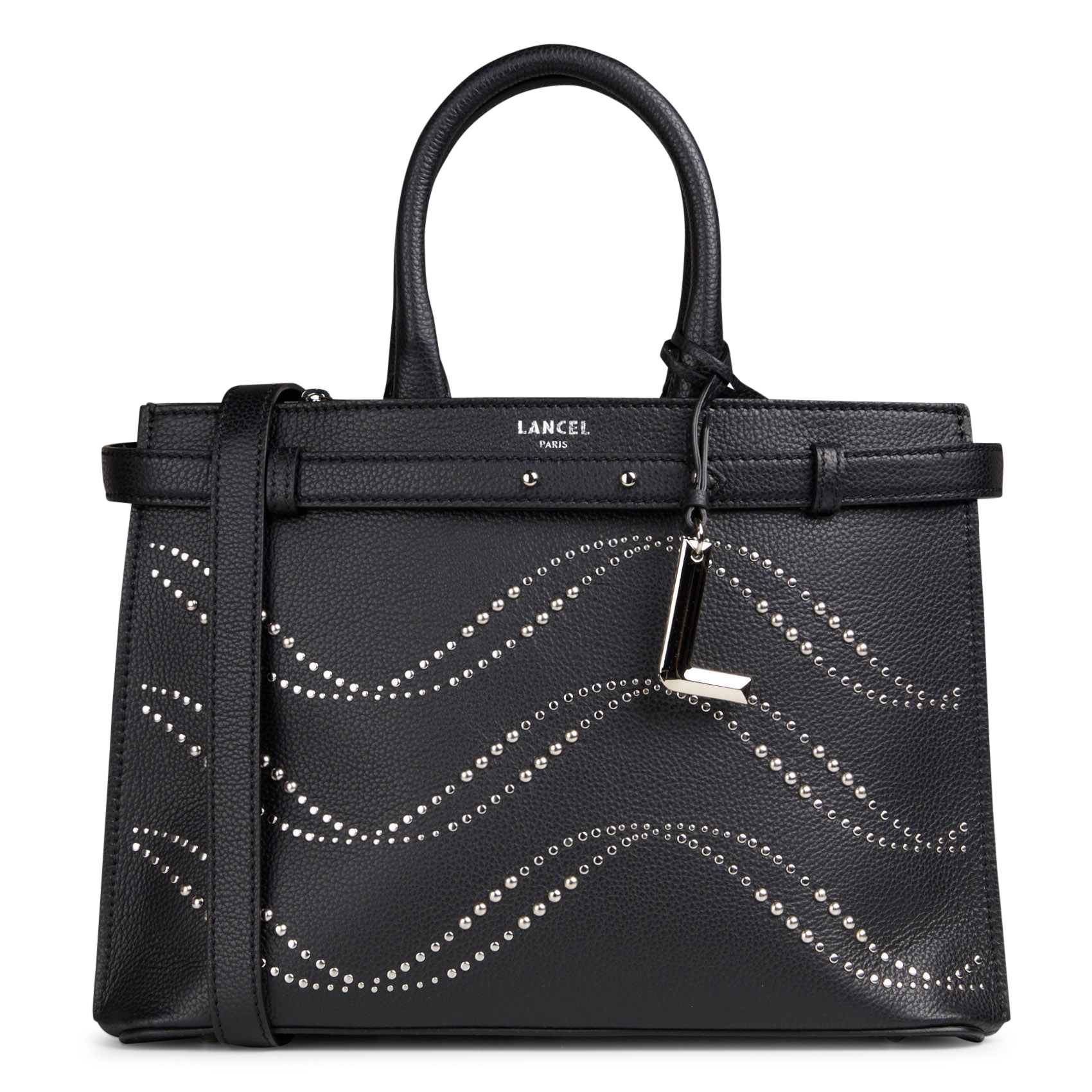 Handtasche mit Strass aus Leder LANCEL Schwarz