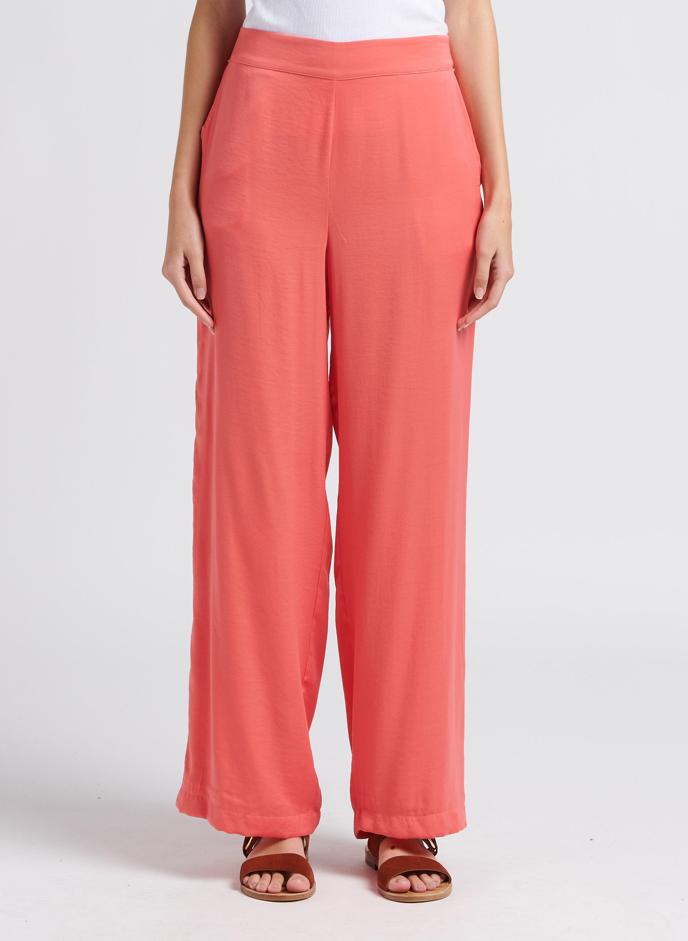 Pantalon large taille haute MOSS COPENHAGEN Rose