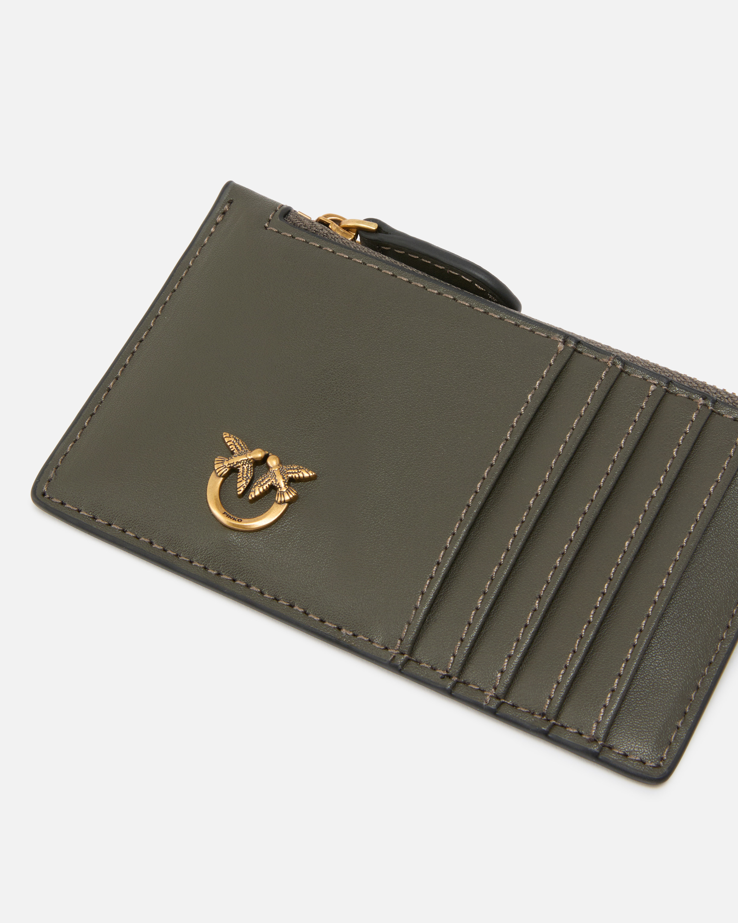 Porte-cartes zippé PINKO Vert