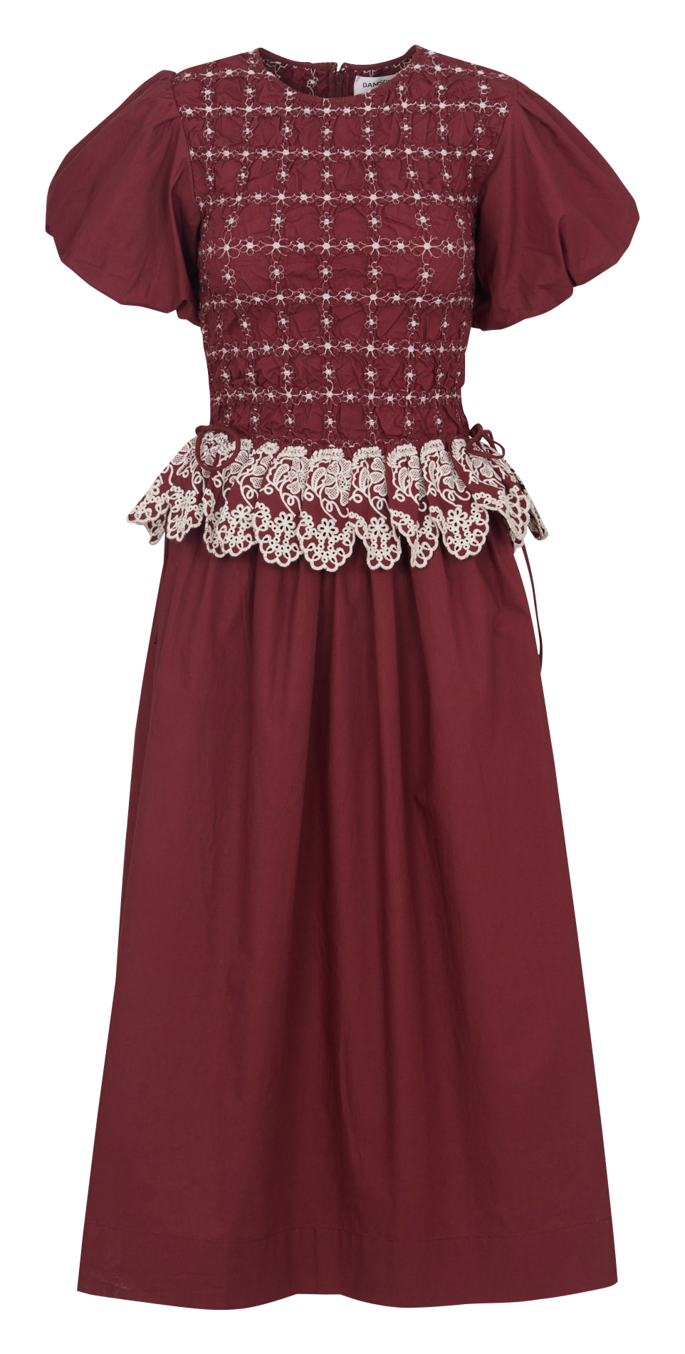 Robe longue en coton bio DAMSON MADDER Rouge