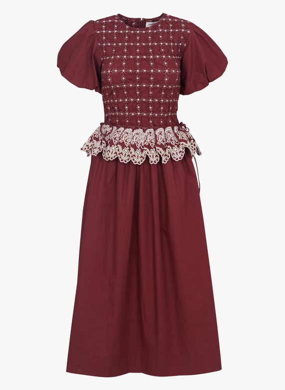 Long organic cotton dress Red Damson madder - Women | Place des Tendances Long organic cotton dress Red Damson madder - Women | Place des Tendances