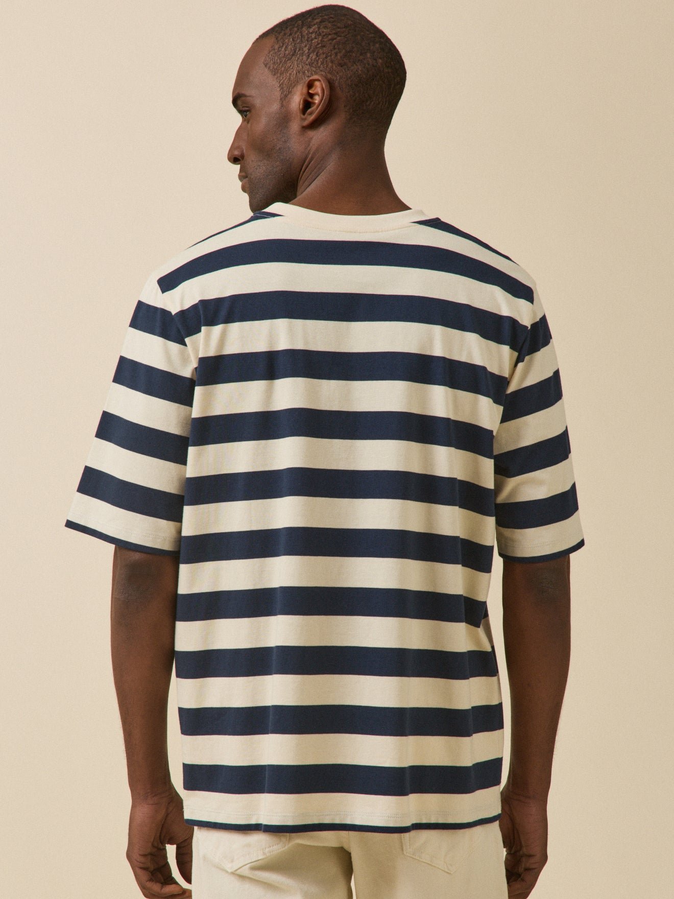 Striped organic cotton t-shirt CYRILLUS Blue