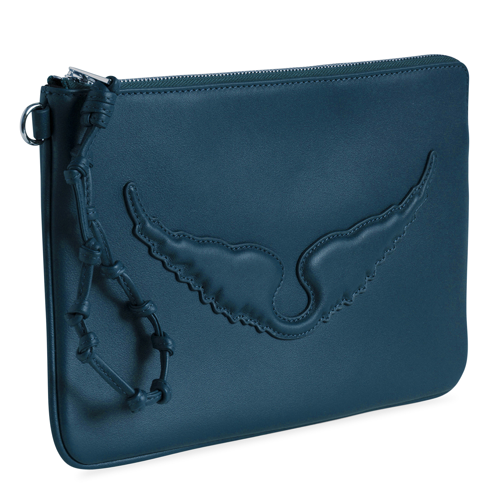 Brede leren riem met studs ZADIG&VOLTAIRE Blauw