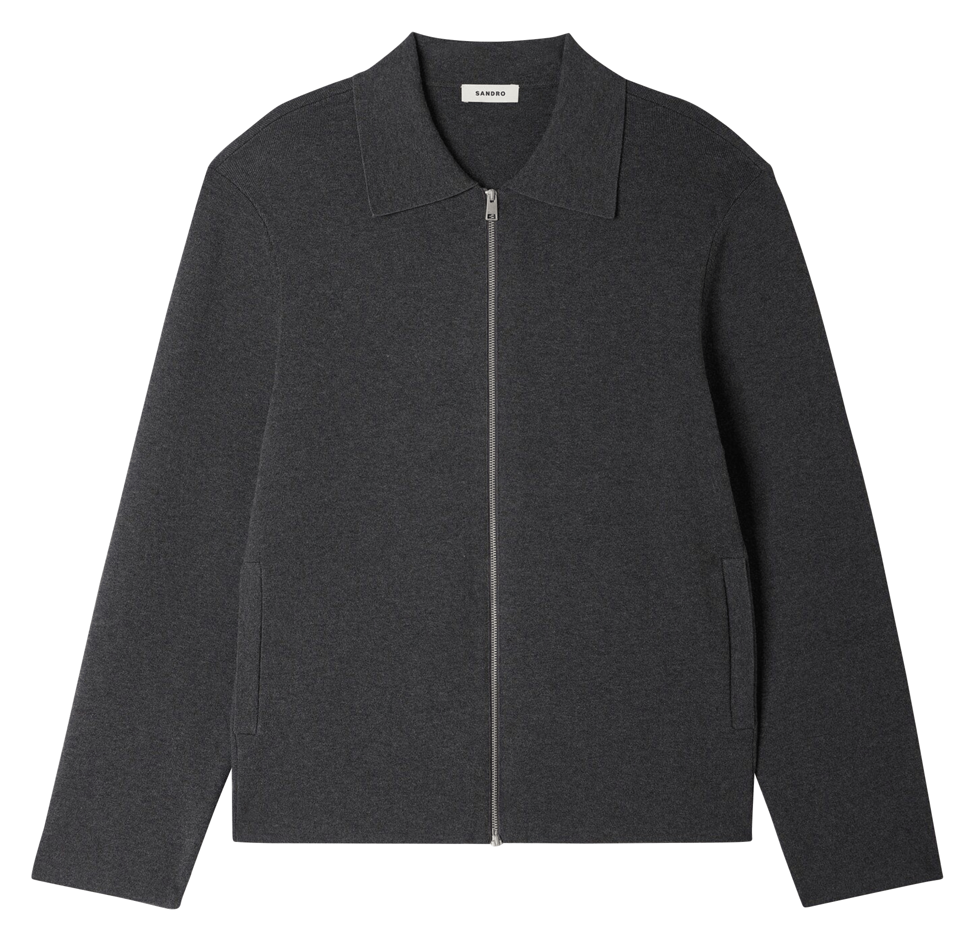 Cardigan droit zippé uni SANDRO
