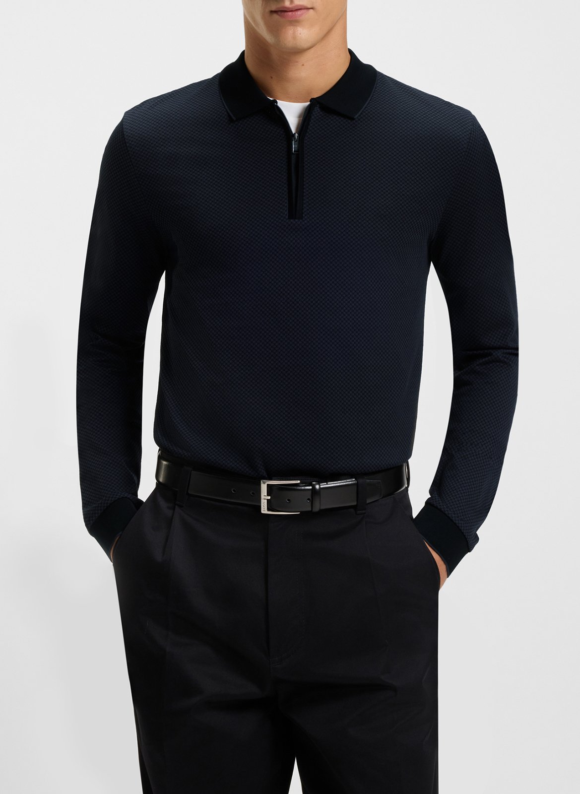 Fitted cotton polo BOSS Black