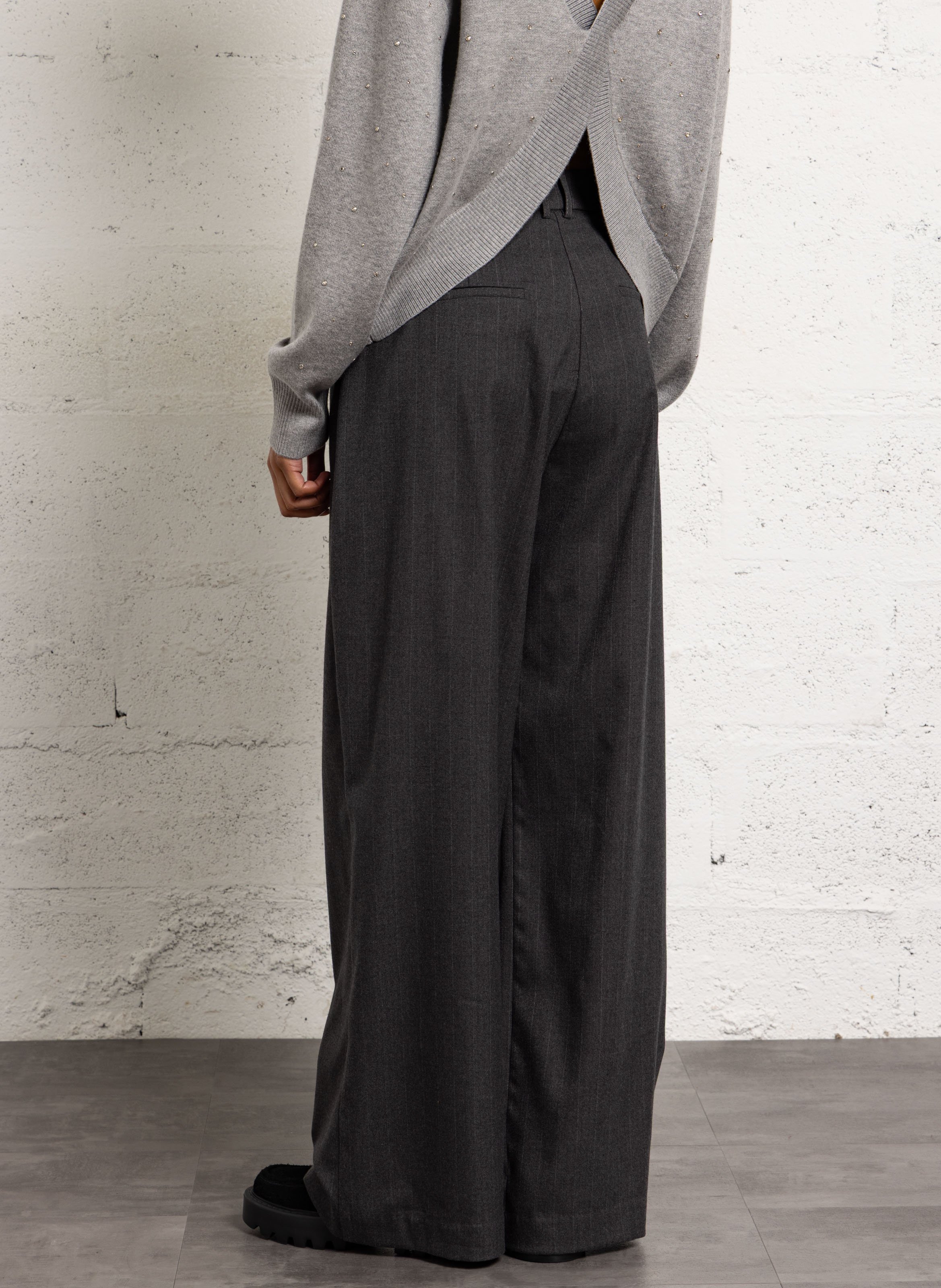 Azawood high-waisted wide-leg trousers SUNCOO Black
