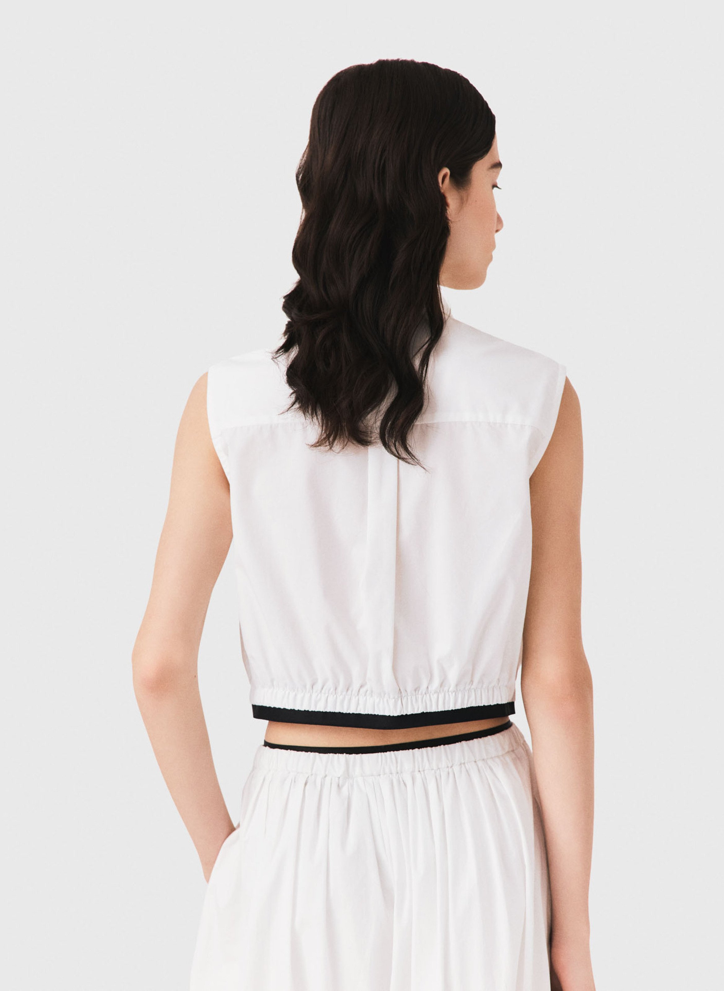 Chemise droite en coton MAJE Blanc