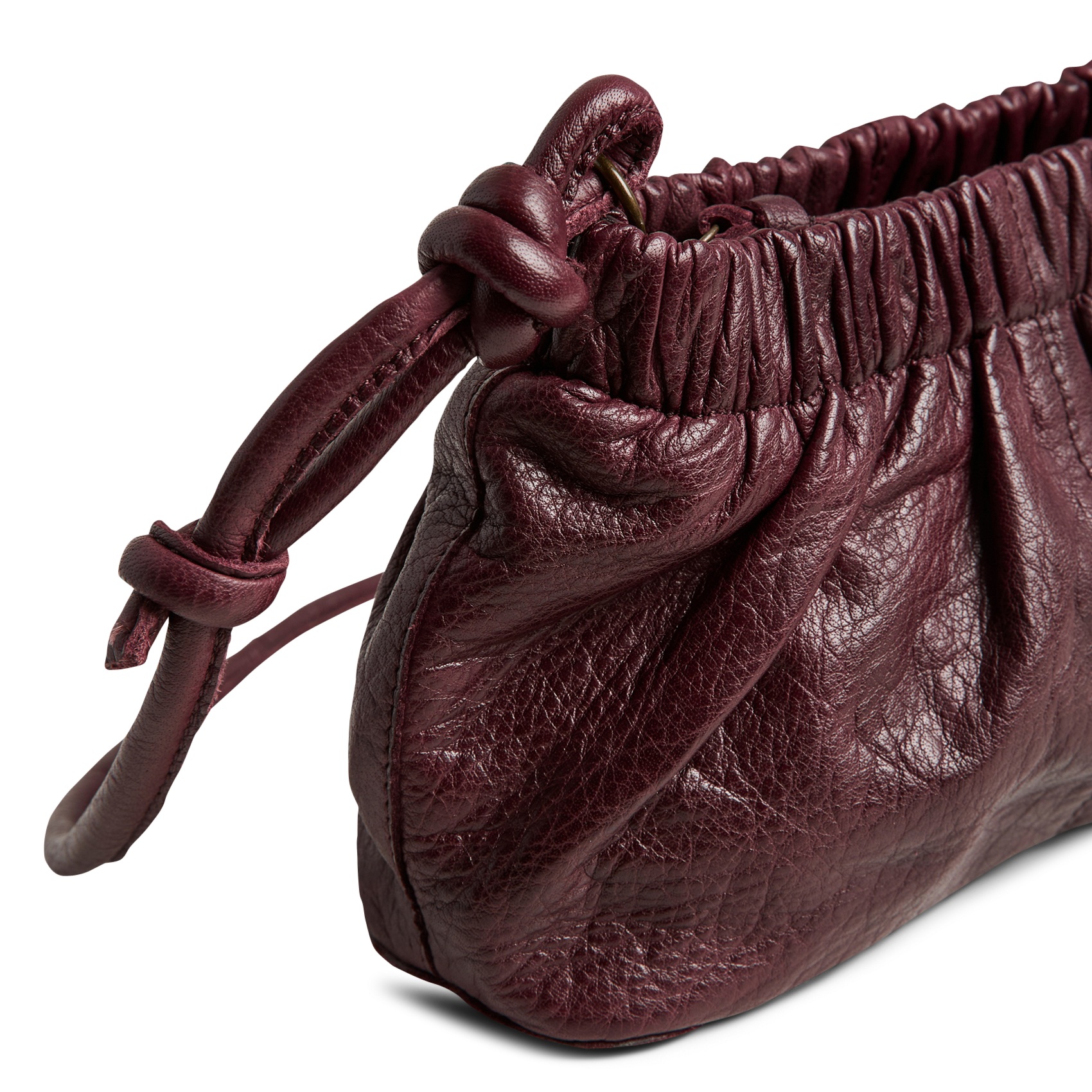 Leather shoulder bag PIECES Plums