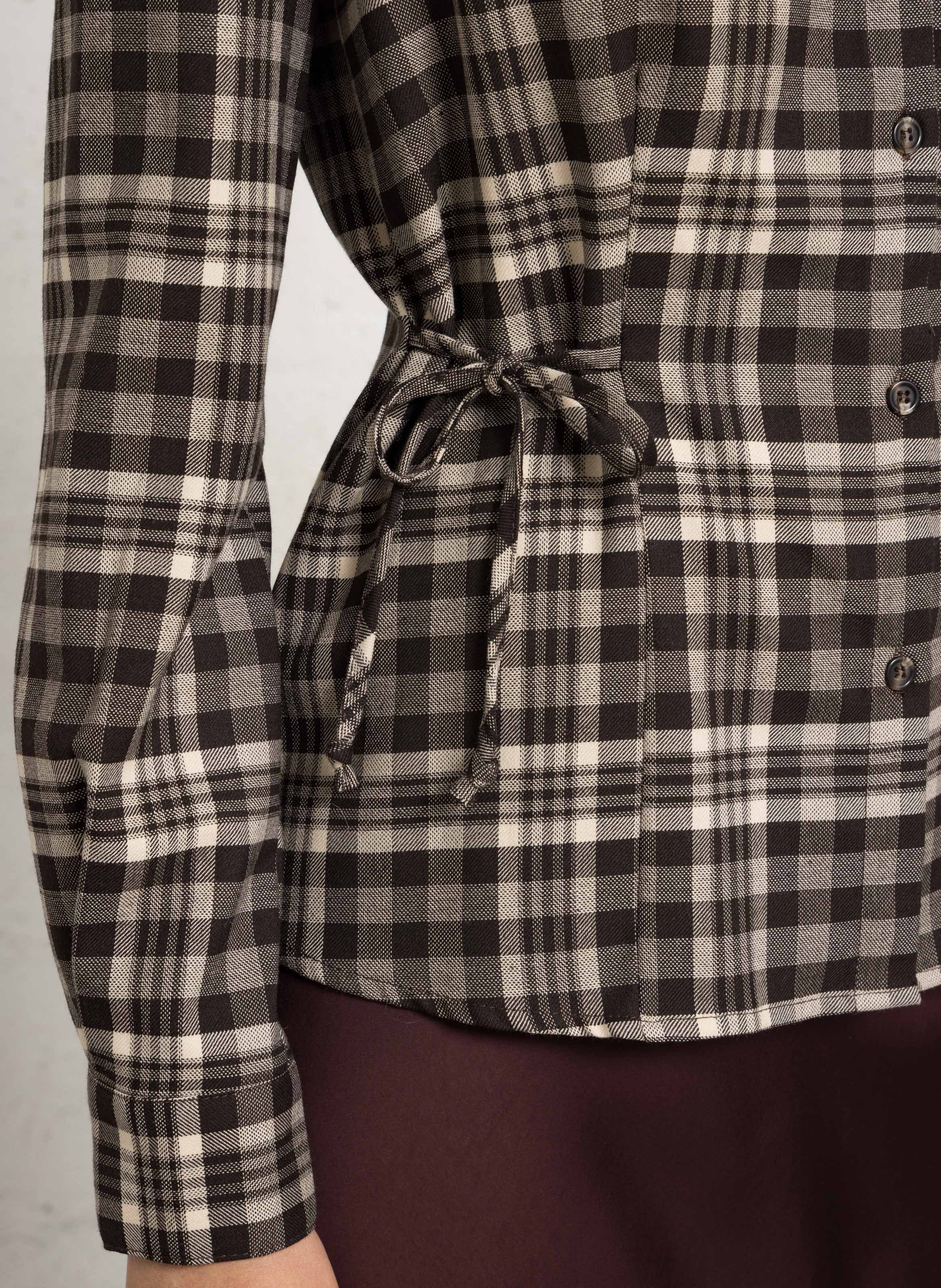 Chemise droite col classique imprimé PLEASE Marron