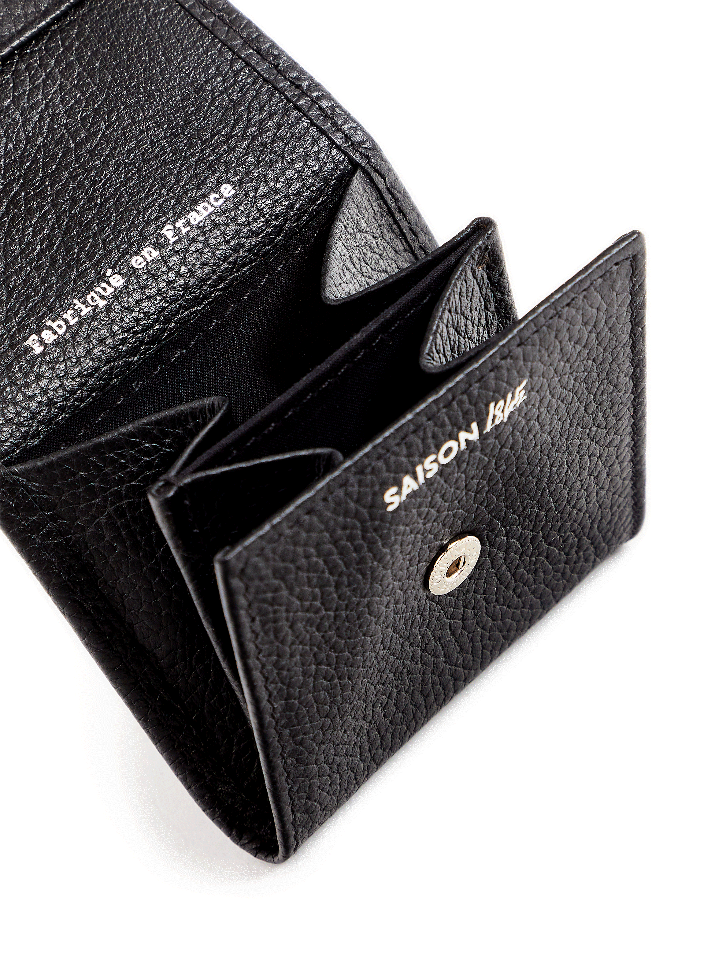 Leather coin purse small fra 709 square coin purse SAISON 1865 Black