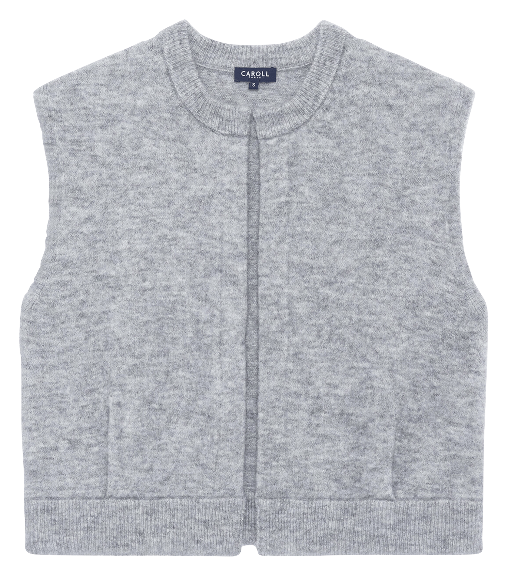 Gilet droit en laine mélangée CAROLL Gris