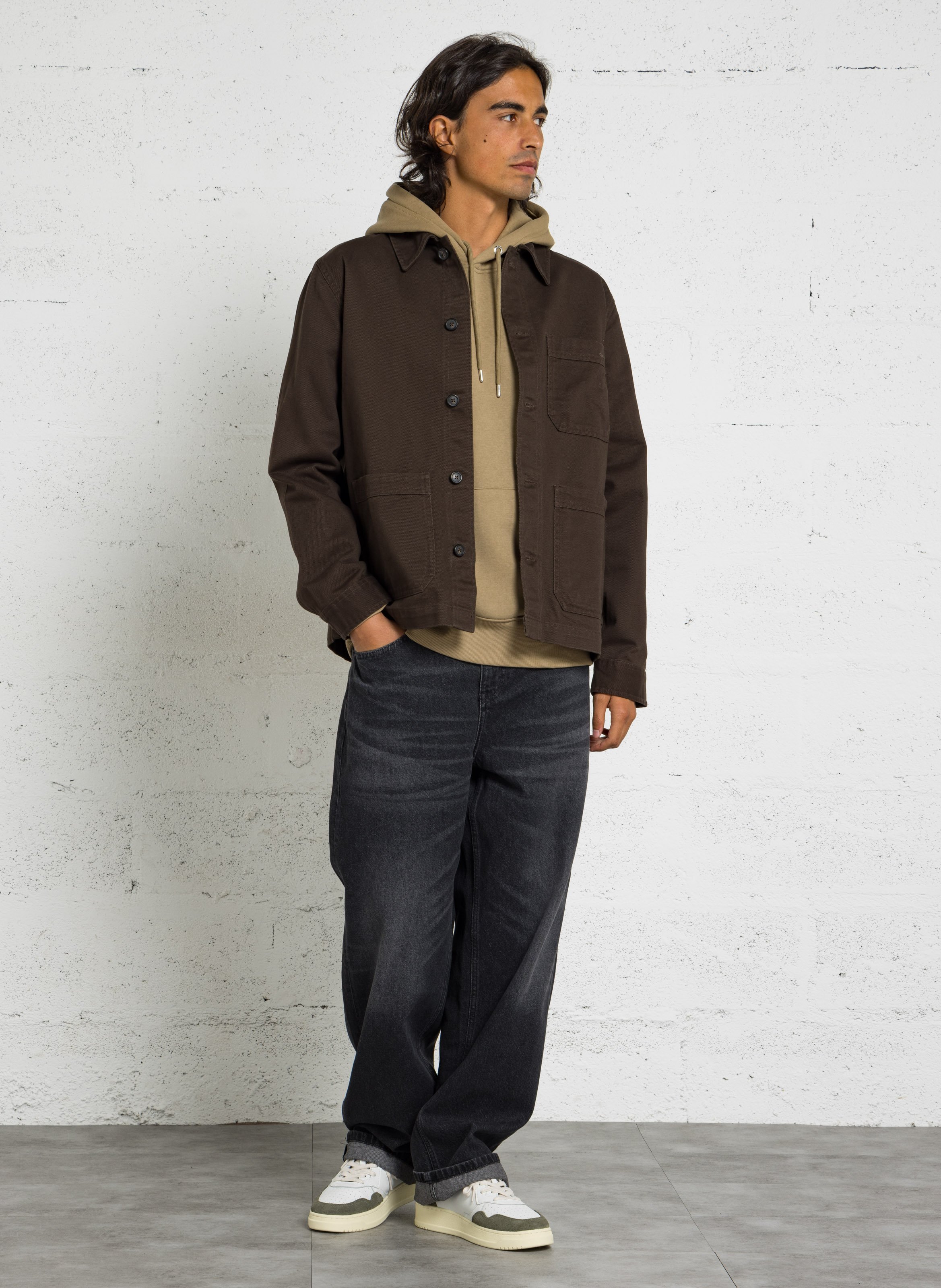 Veste droite en coton GANT Bruin