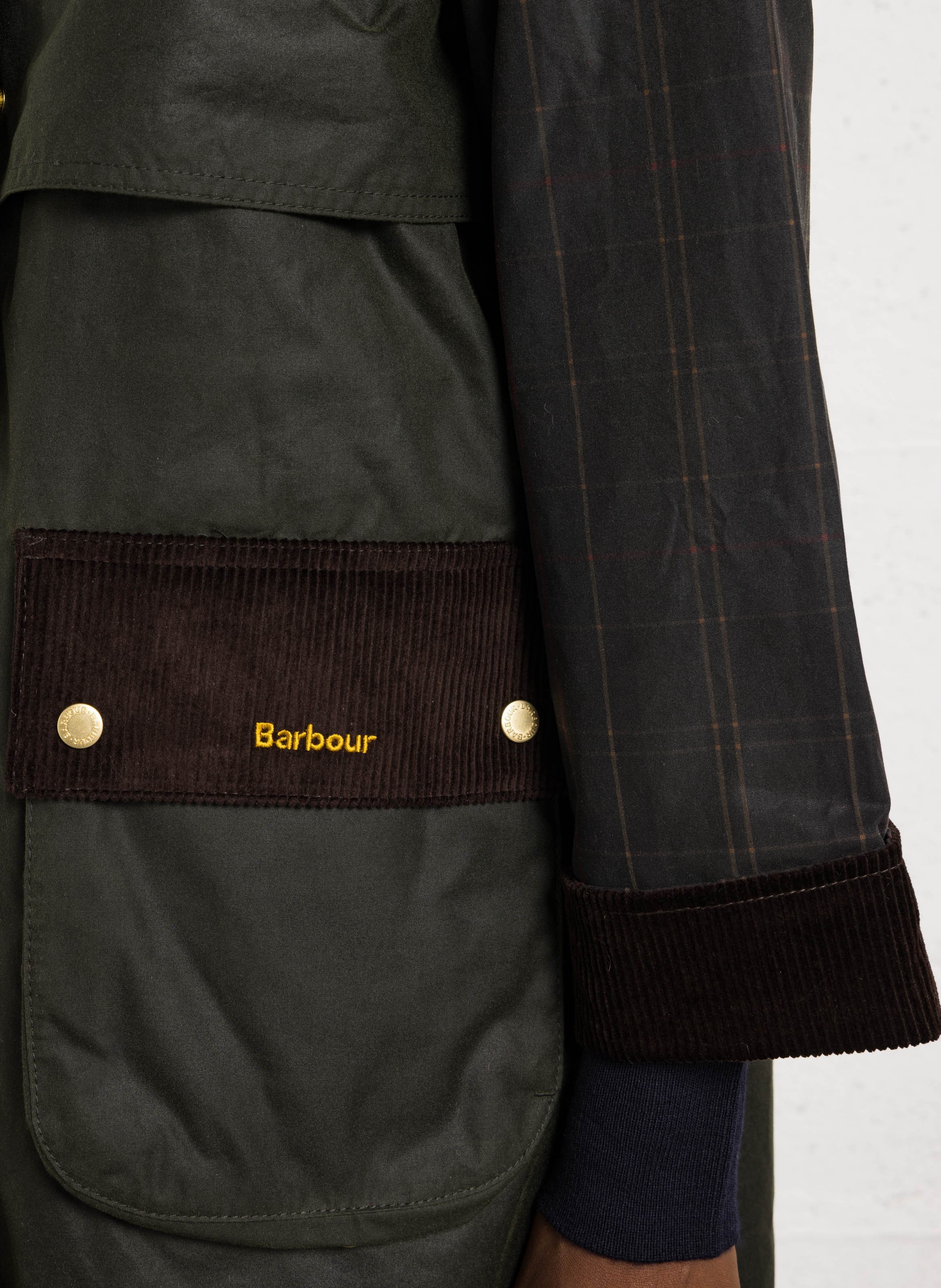 Gerader Parka mit klassischem Kragen aus Baumwolle BARBOUR Khaki