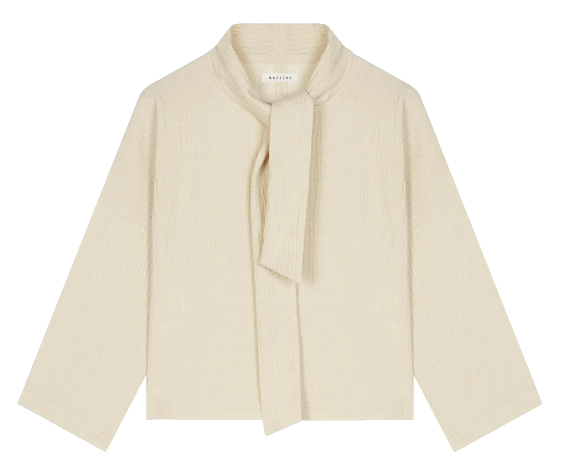 Top with mixed cotton and wool scarf MASSCOB Beige