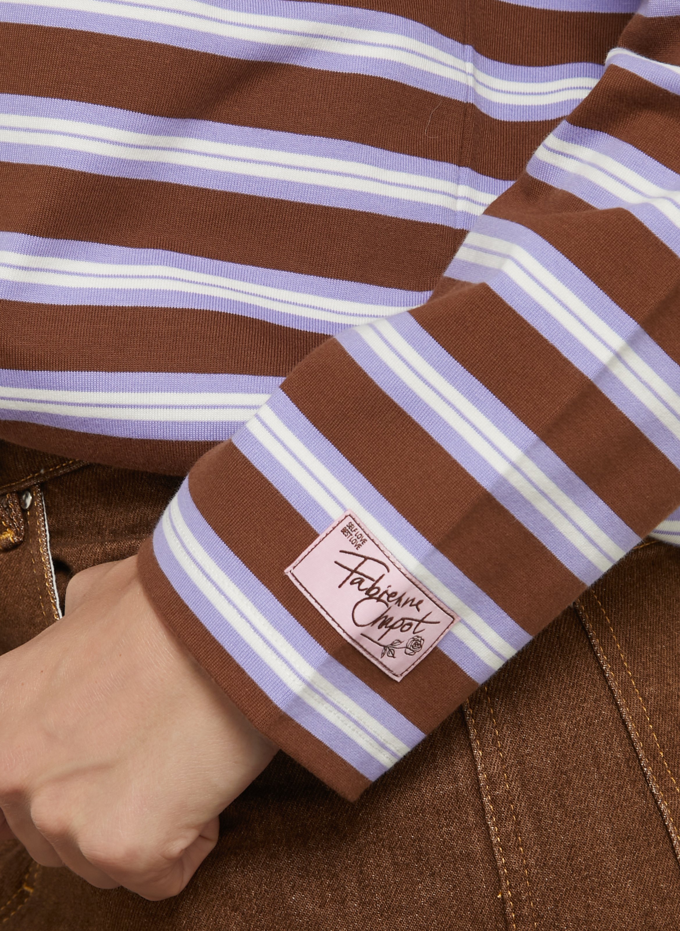 Polo kraag sweater van biologisch katoen FABIENNE CHAPOT Violet
