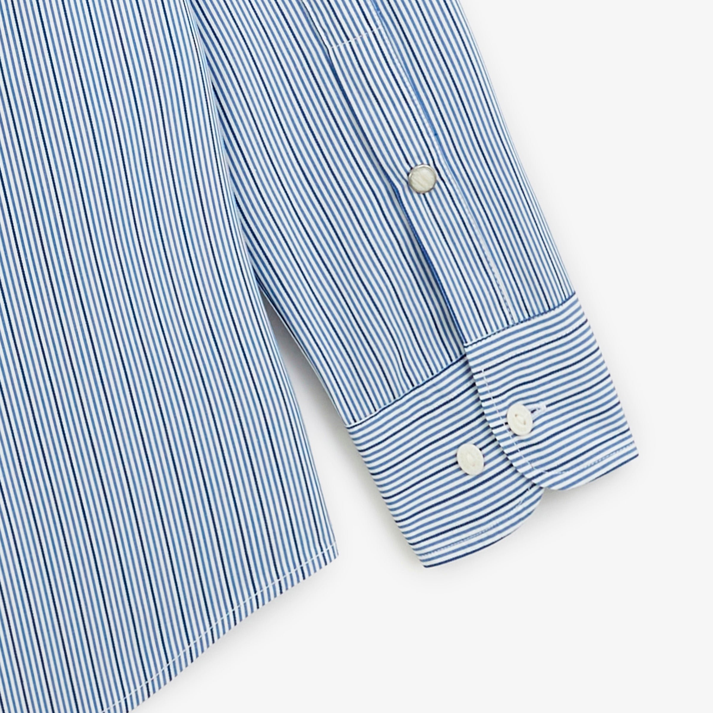 Long-sleeved blue striped cotton shirt SERGE BLANCO Blue