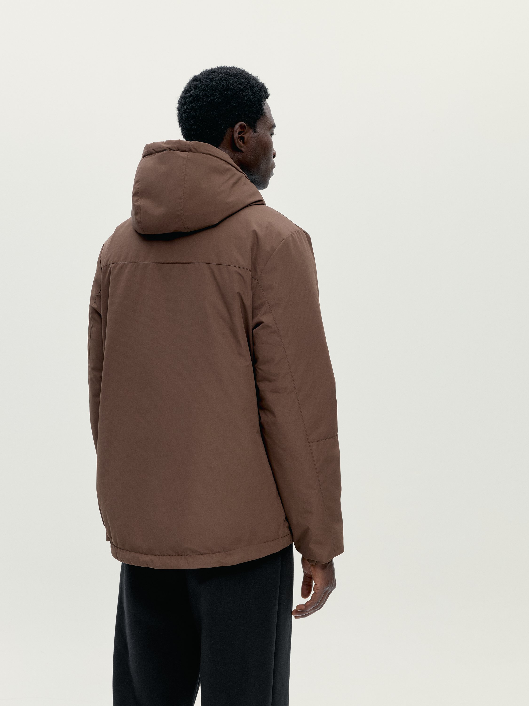 Men's sport jacket Volga with hood, reversible windbreaker. BORN Brown