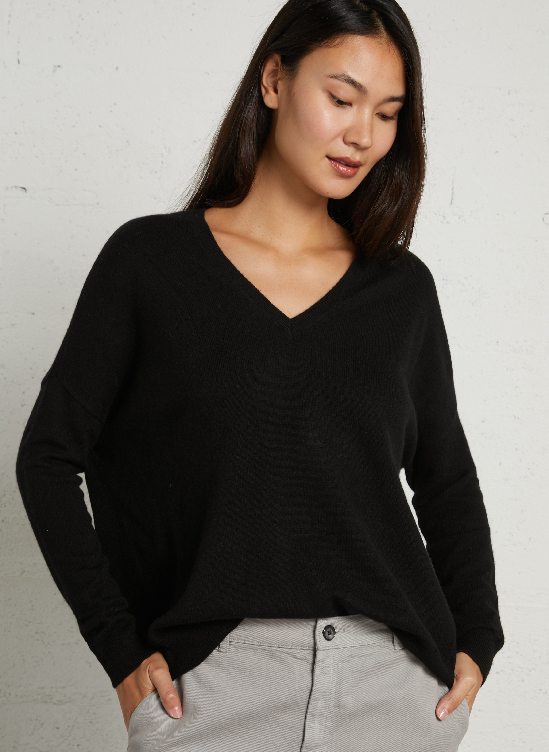 Weit geschnittener Kaschmirpullover SUD EXPRESS Schwarz