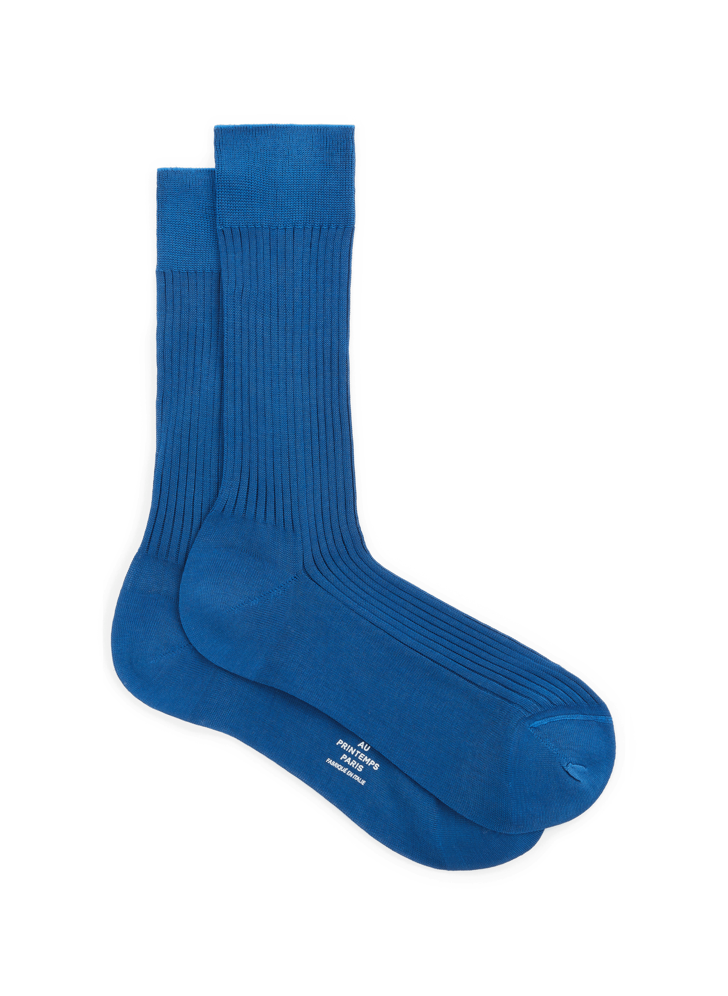 Roma-Ch cotton socks in plain ecru AU PRINTEMPS PARIS Blue