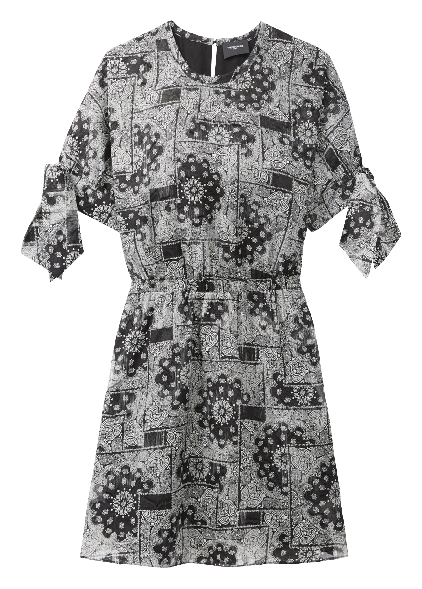 Short printed round-neck dress THE KOOPLES Black