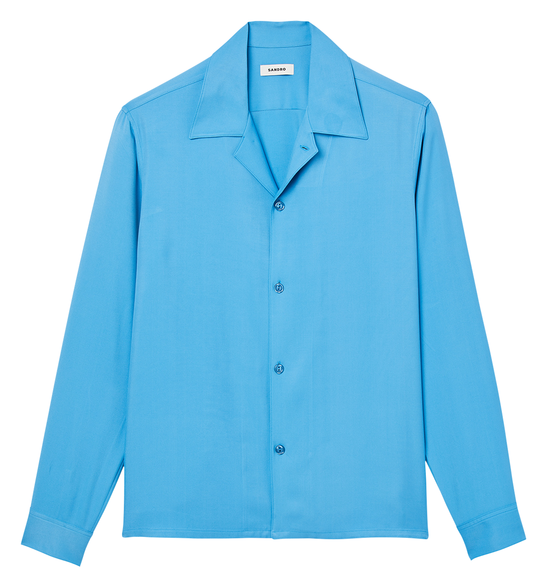 Fluid shirt with camp collar BlueSANDRO