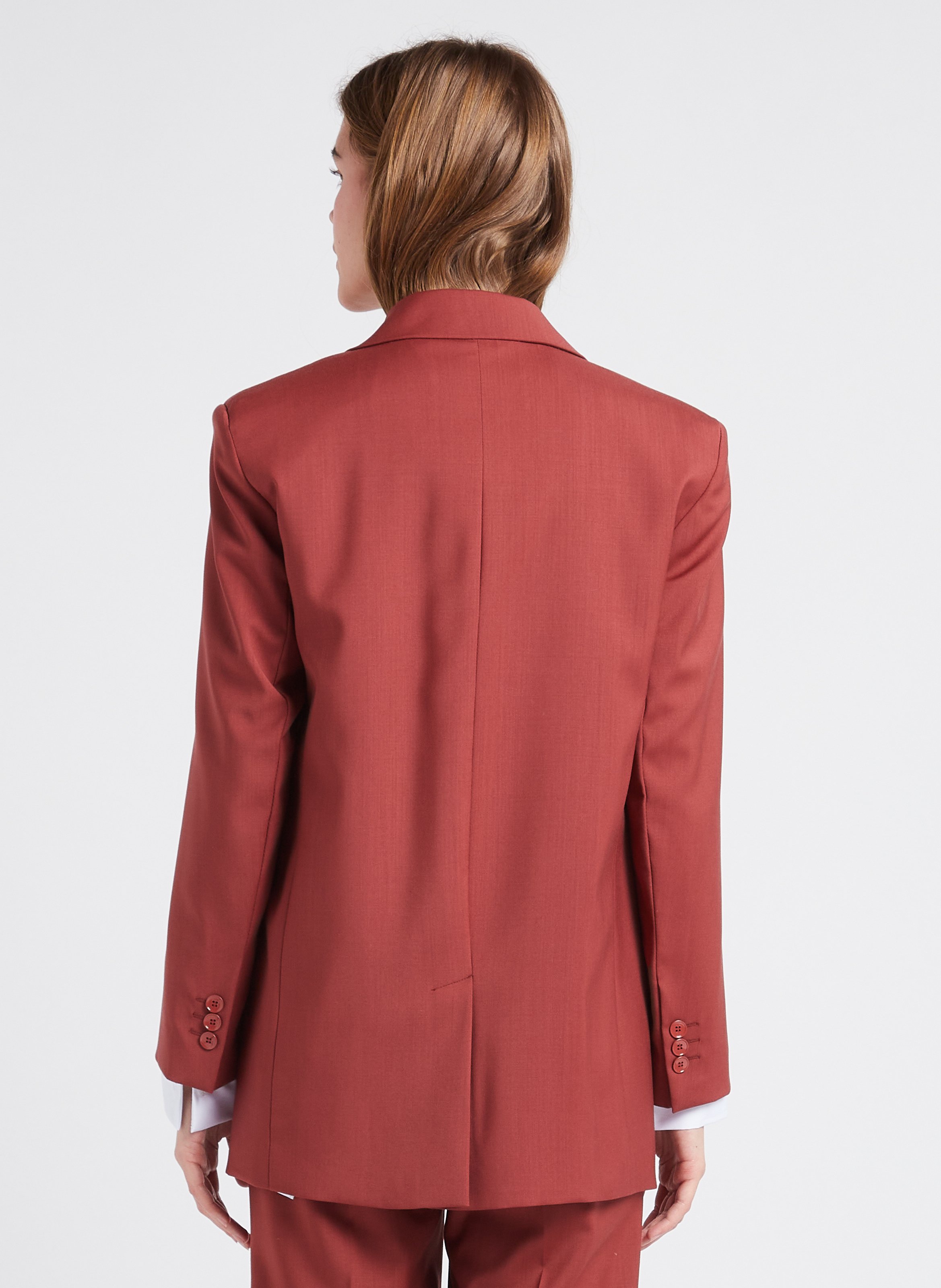Straight virgin wool blazer with tailored collar MAX MARA WEEK END Red
