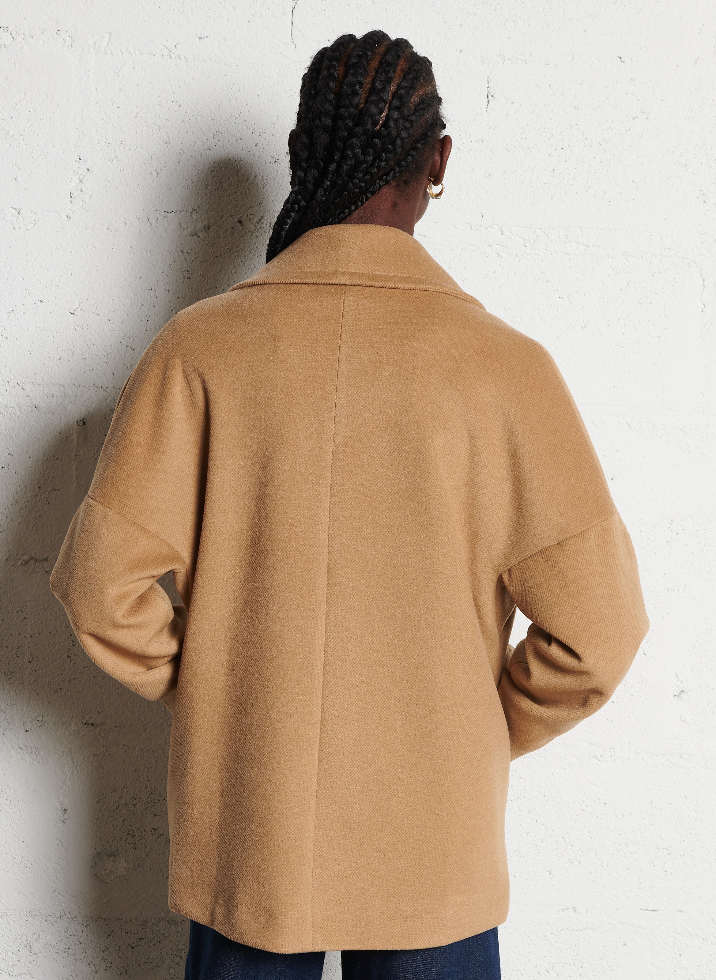 Caban ample col tailleur PLEASE Marron