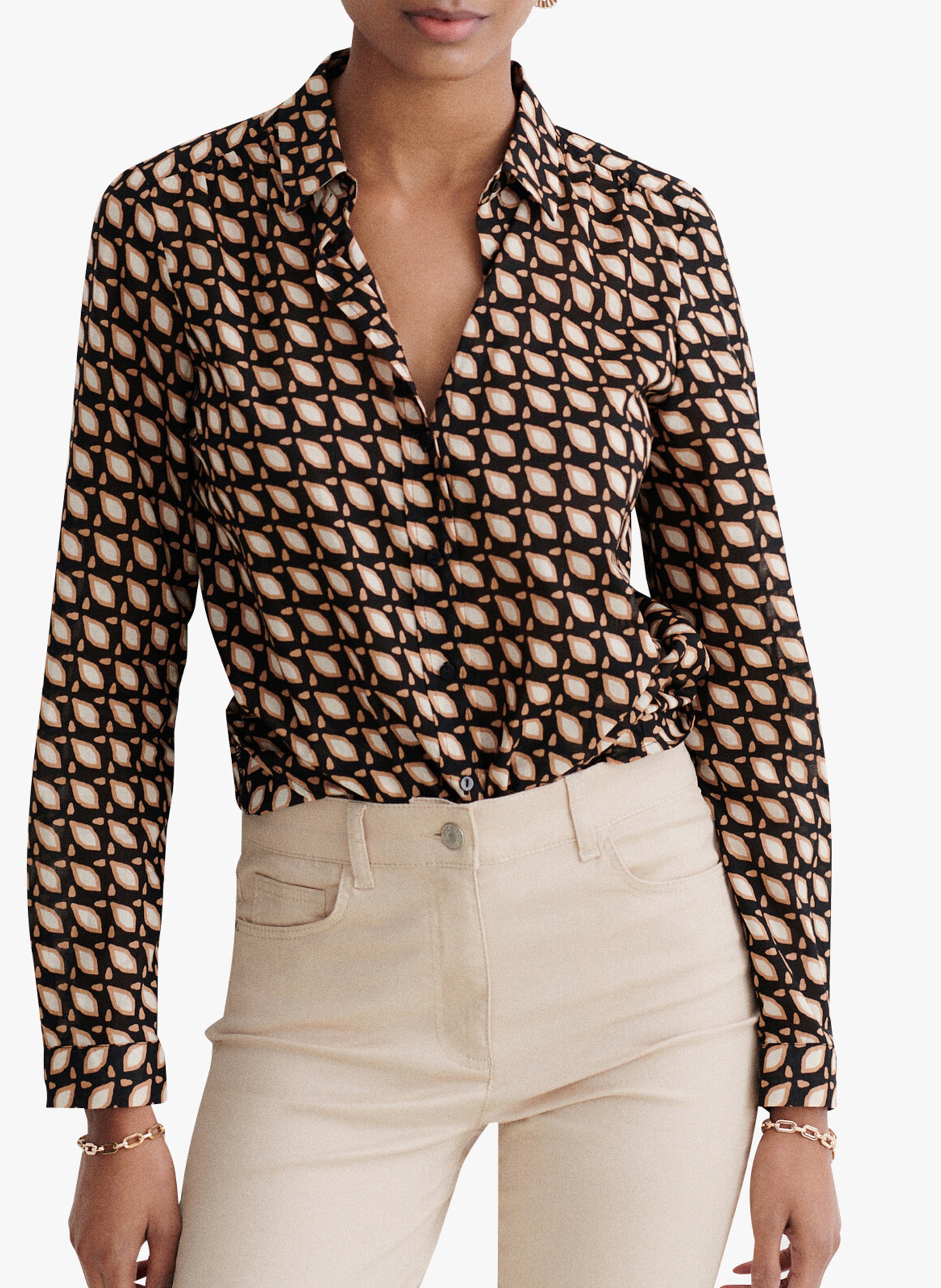 Cropped cotton-blend pants CAROLL