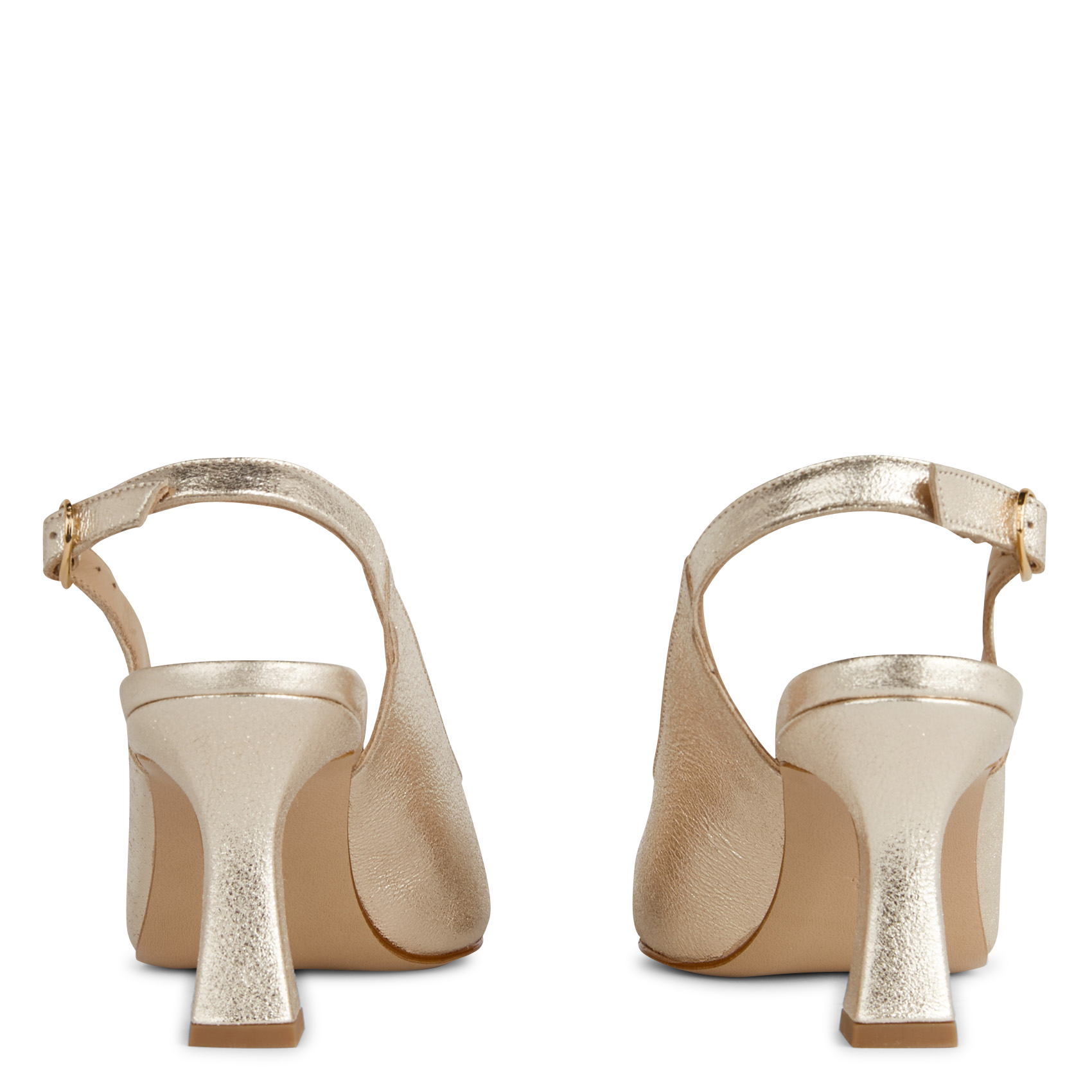 Slingback pump van leer BOCAGE Goudkleurig