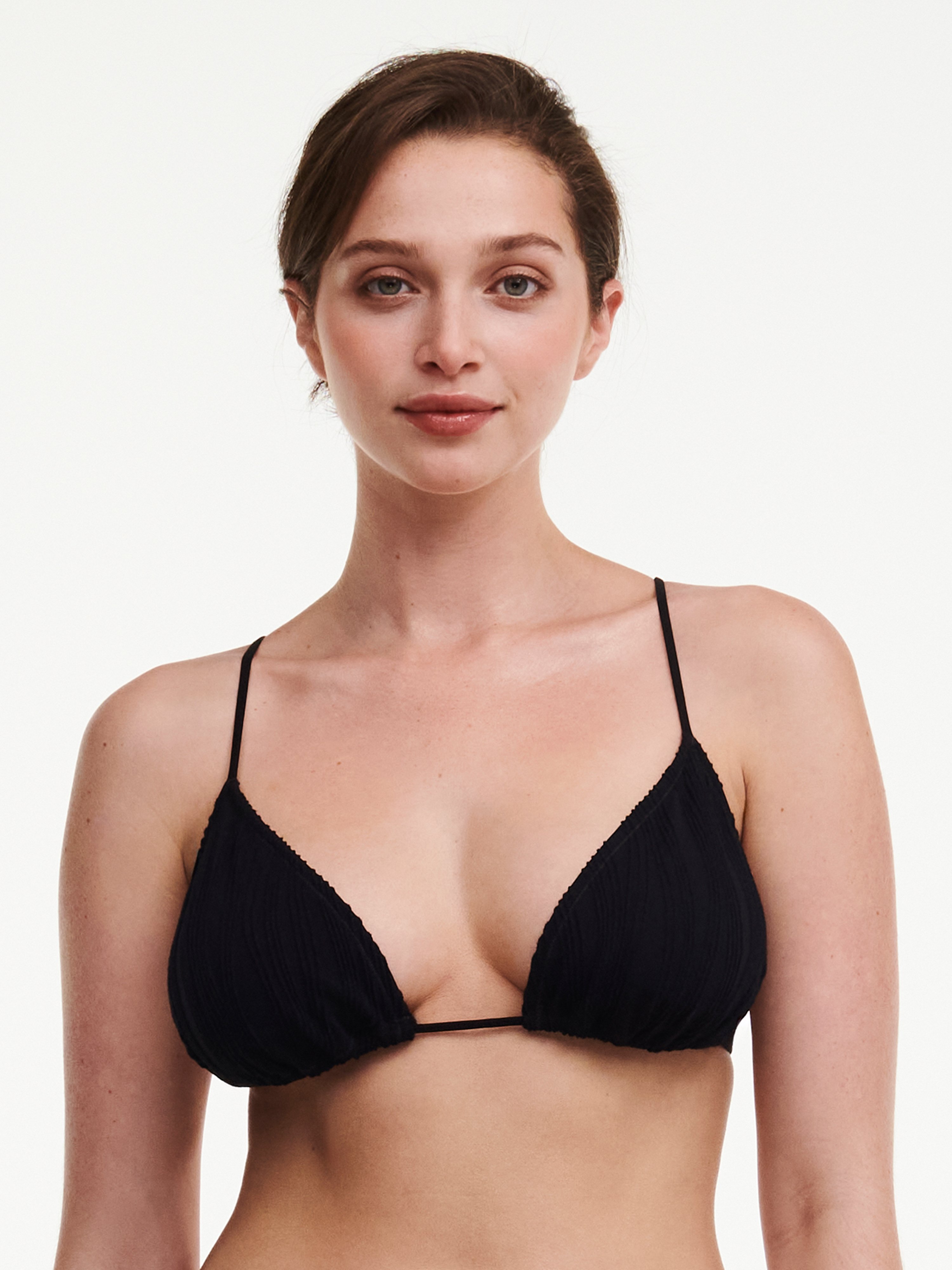 Triangle swimsuit top without underwire removable padded cups CHANTELLE PULP Black