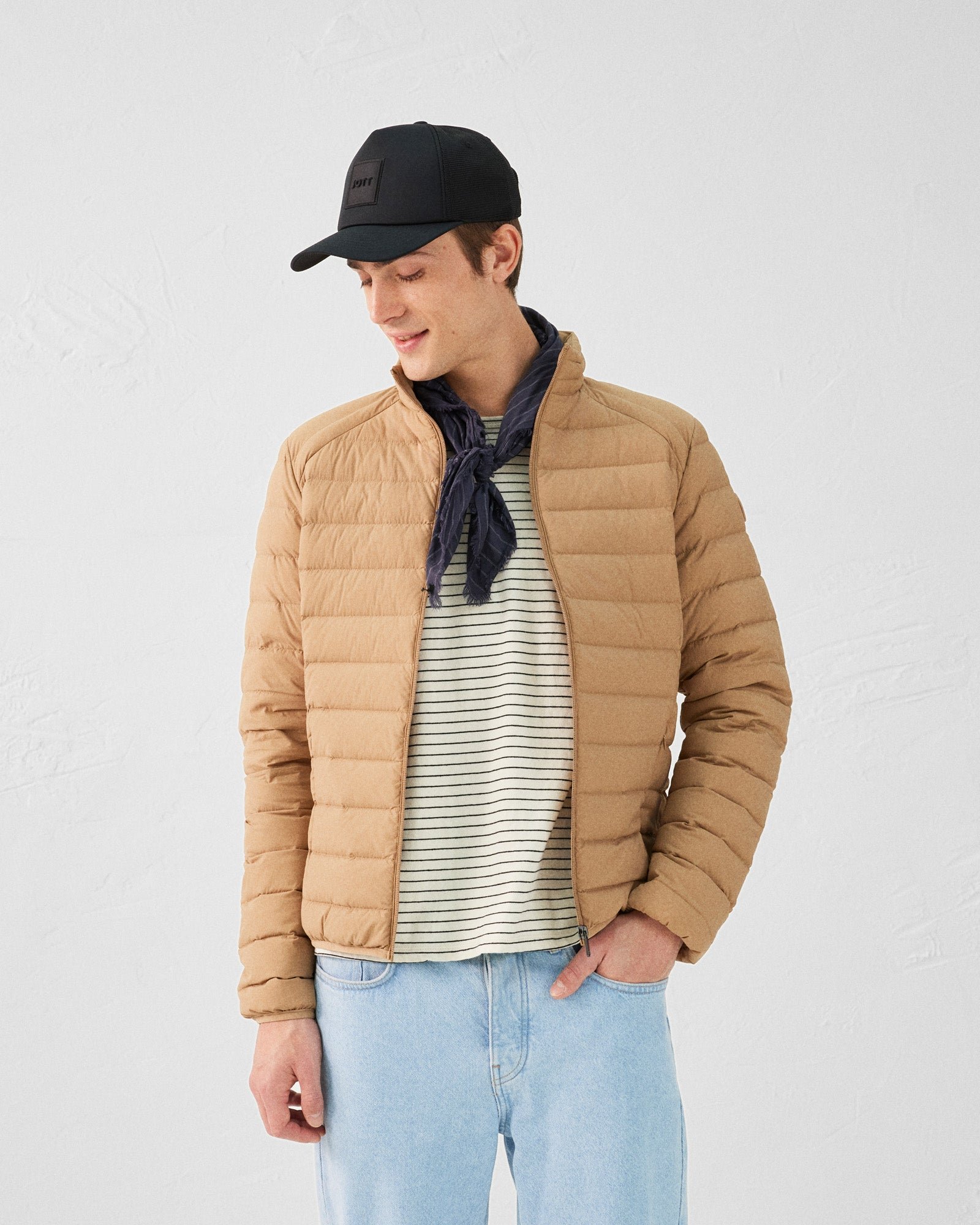 Stretch light down jacket Aragon JOTT Brown
