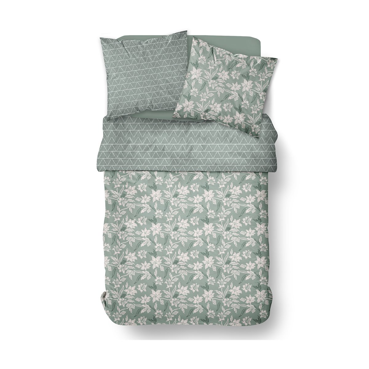 Printed cotton bed set TODAY LINGE DE MAISON Green