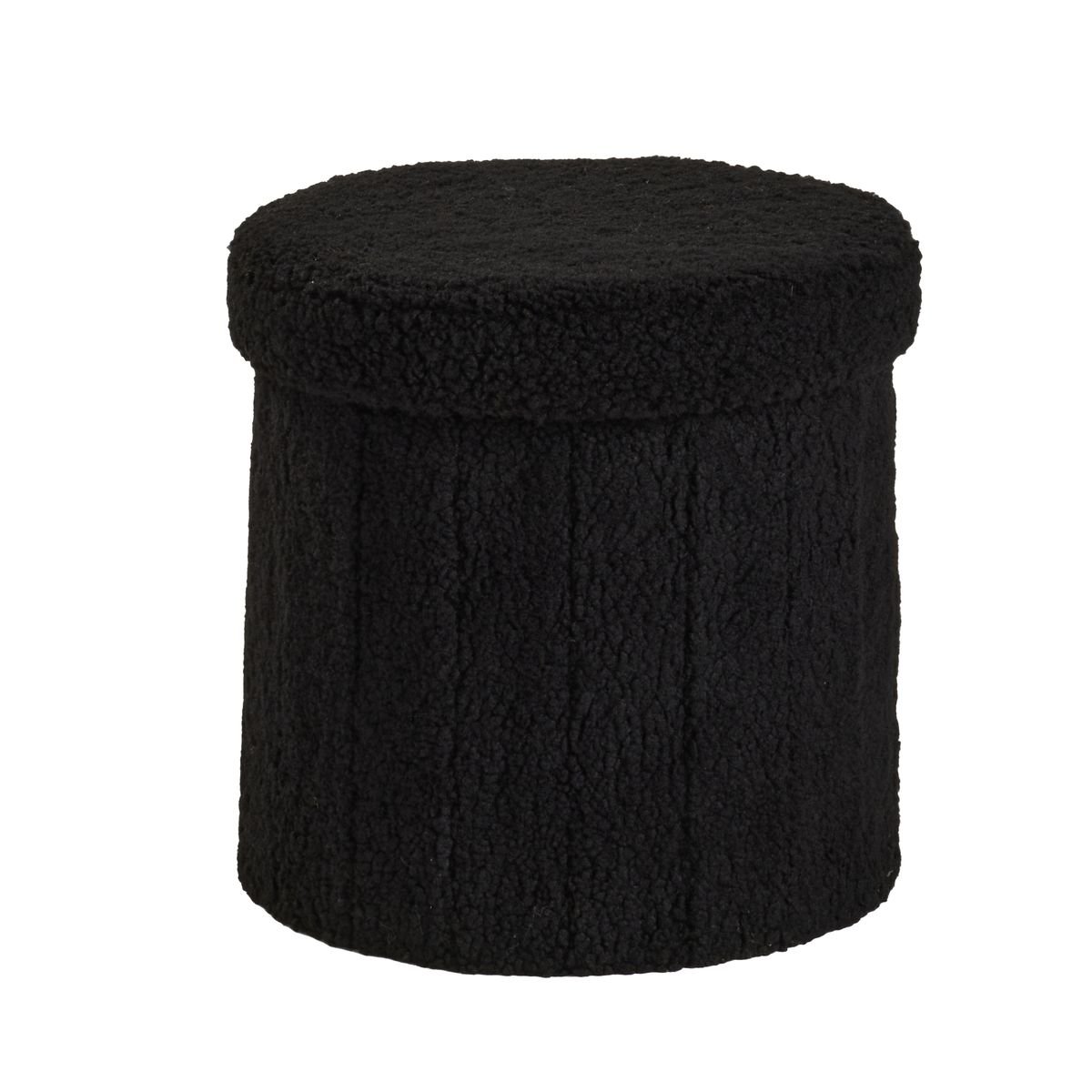 Round storage ottoman FACTORY Black