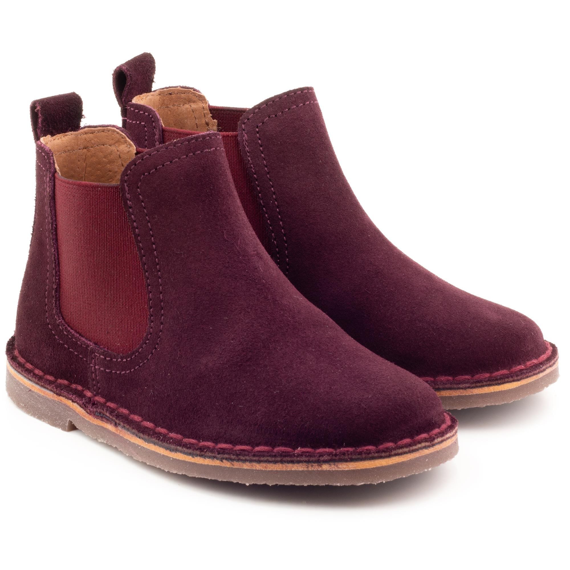 Boots enfant en daim Boni & Sidonie Rouge